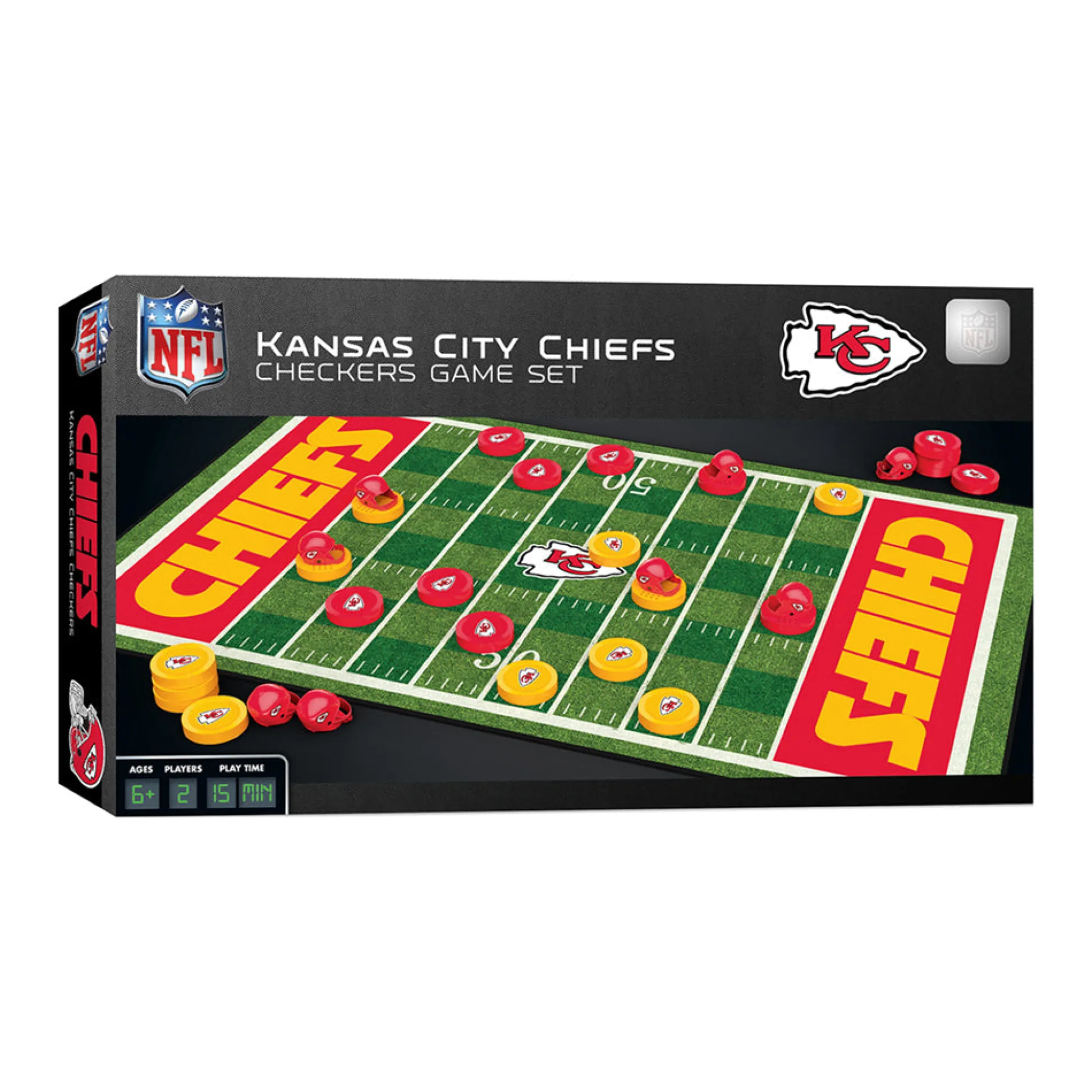 AreYouGame Kansas City Chiefs NFL Checkers Game Set by Masterpieces Puzzles* Board Games|Puzzles