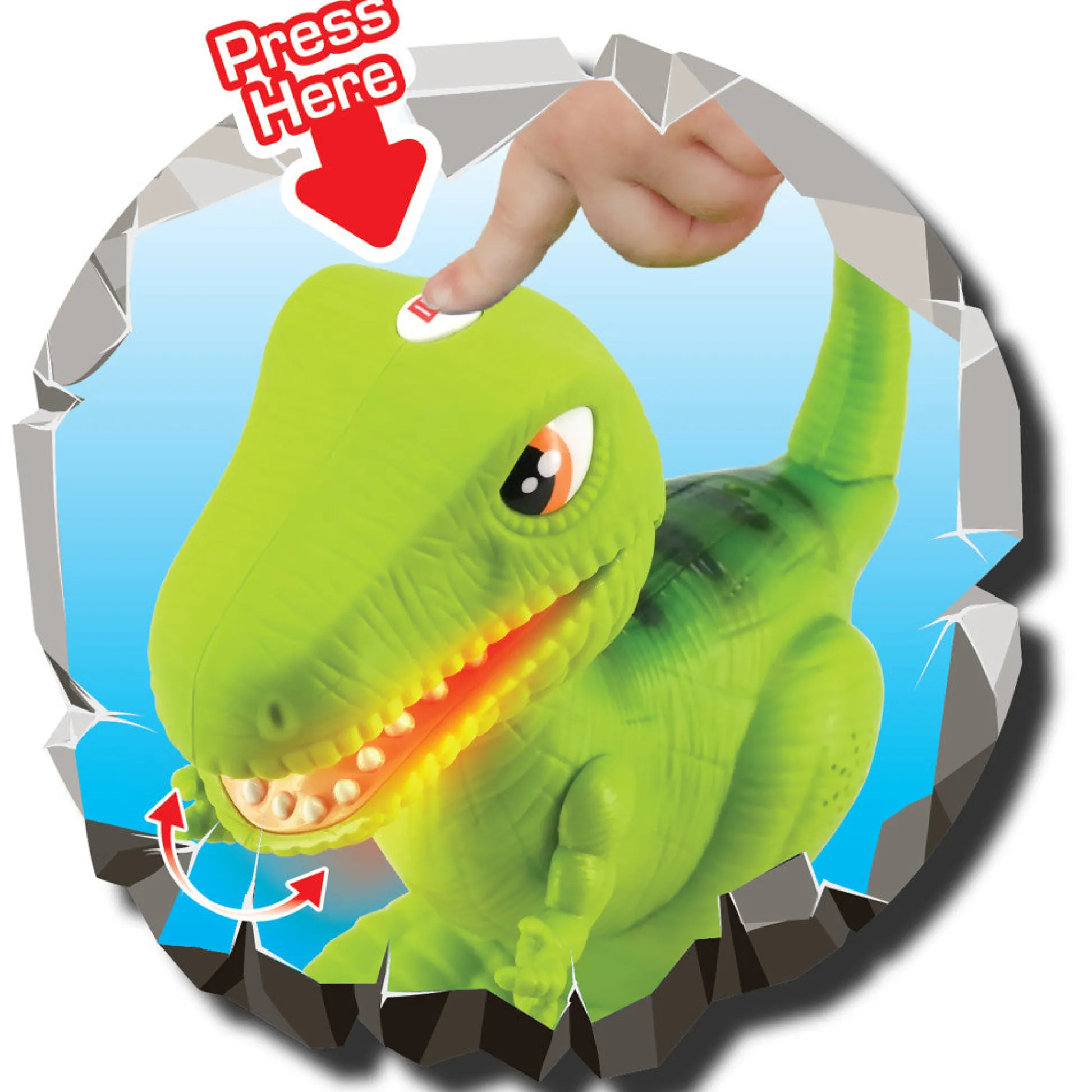 Flat River Group Kiddieland Light N' Sound Roar N' Go T-Rex Dinosaur Toy* Preschool Education Toys & Activities|Preschool Figures & Playsets