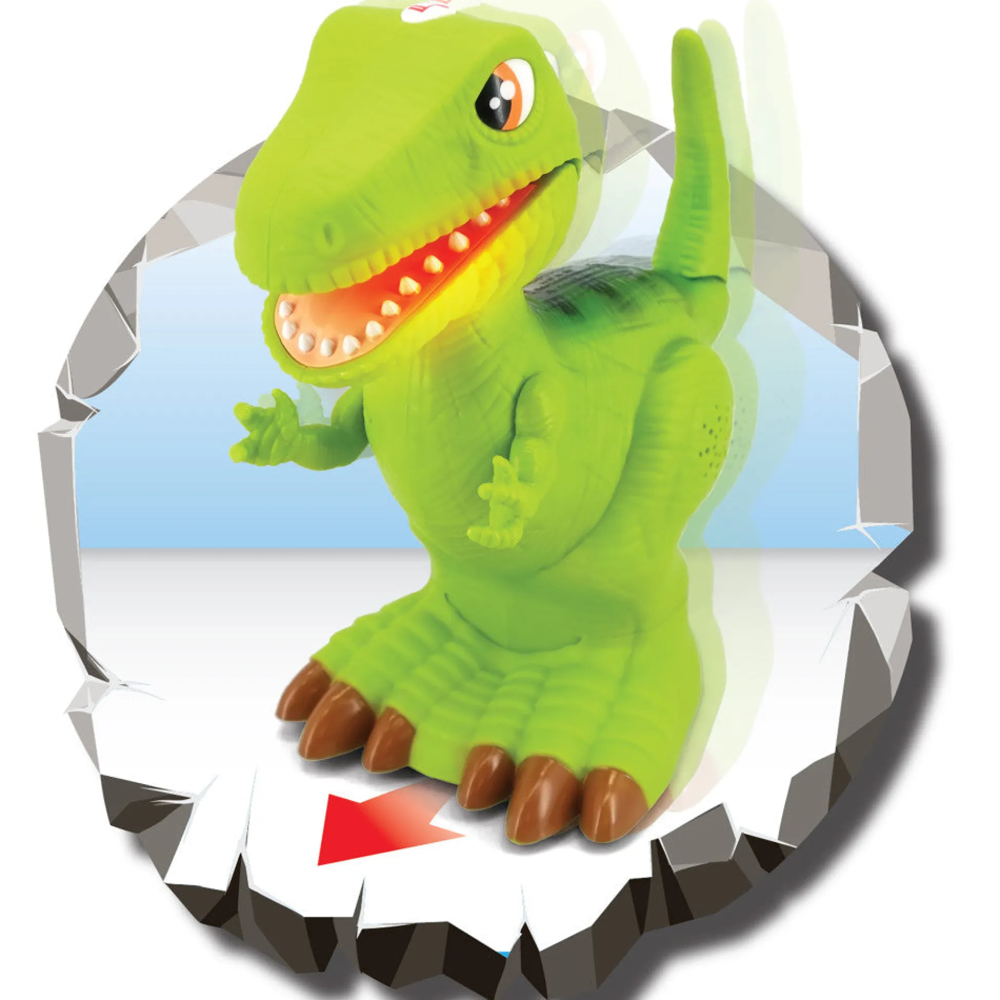 Flat River Group Kiddieland Light N' Sound Roar N' Go T-Rex Dinosaur Toy* Preschool Education Toys & Activities|Preschool Figures & Playsets