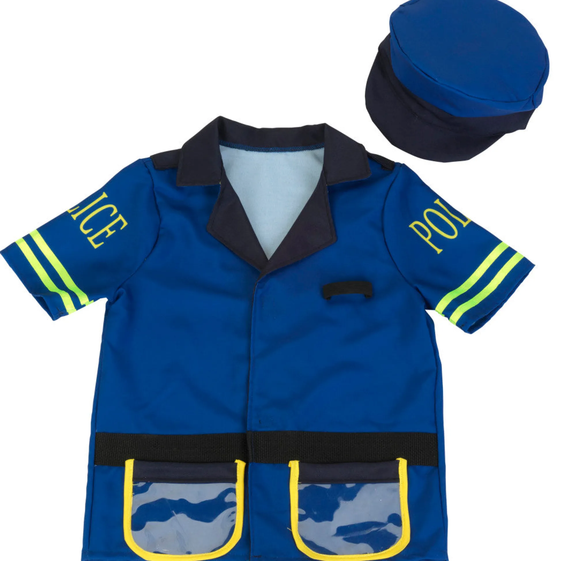 Flat River Group Klein 7pc PRO Police Costume Set - Blue & Yellow - Kids Ages 3+* Dress Up & Accessories|Dress Up