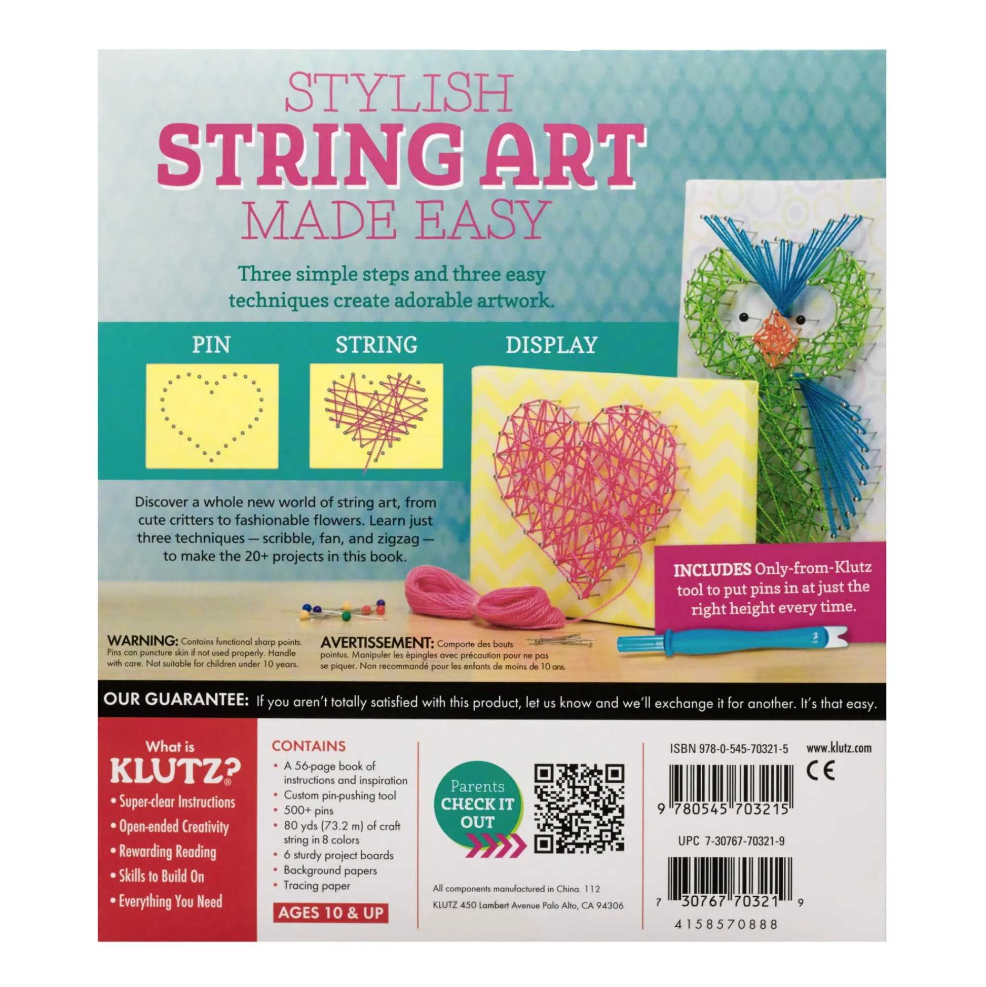 AreYouGame Klutz Creative String Art Craft Kit - Transform Simple Strings into Art!* Crafts & Activities