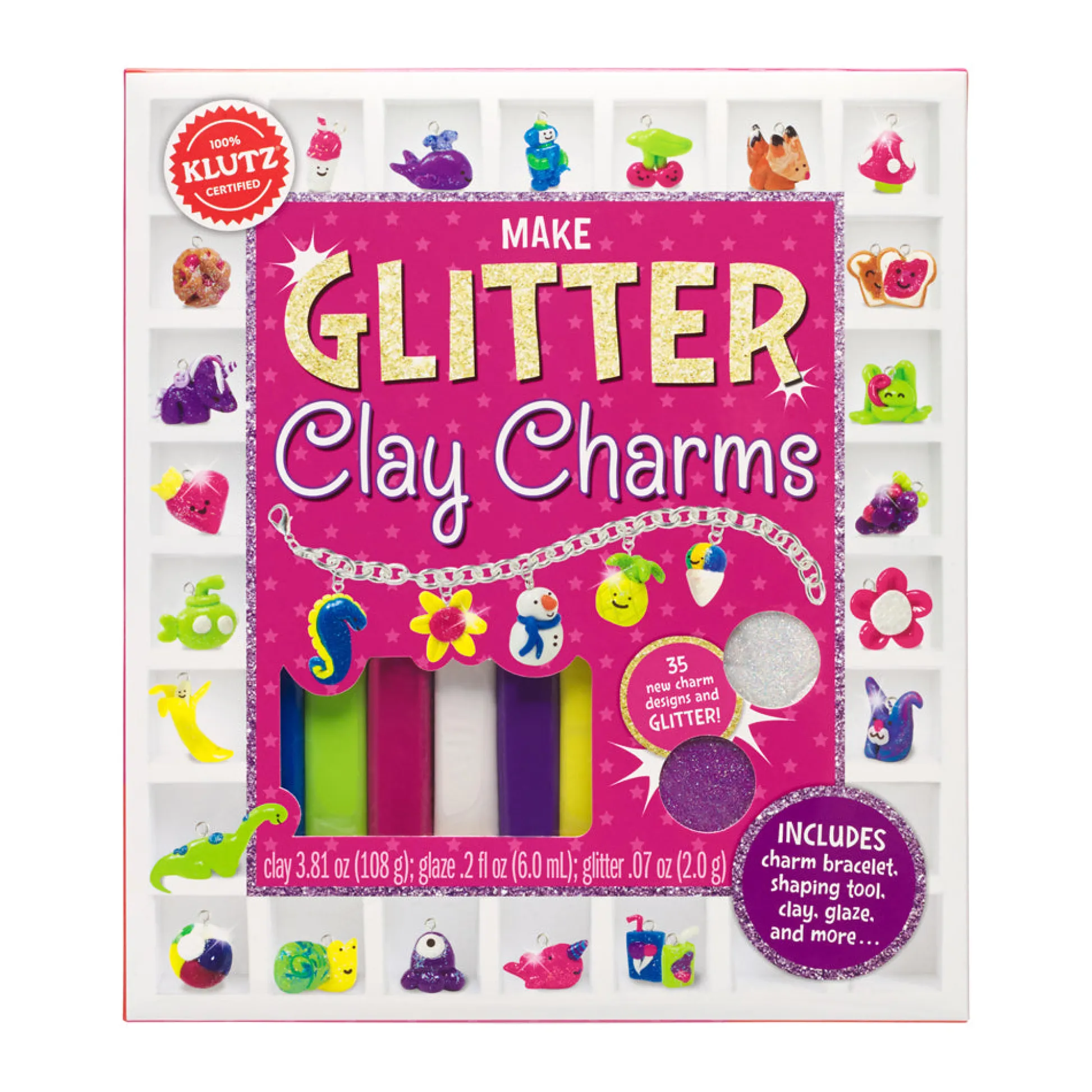 AreYouGame Klutz Make Glitter Clay Charms Craft Kit - Create Sparkling Jewelry* Clay, Dough & Sand Art