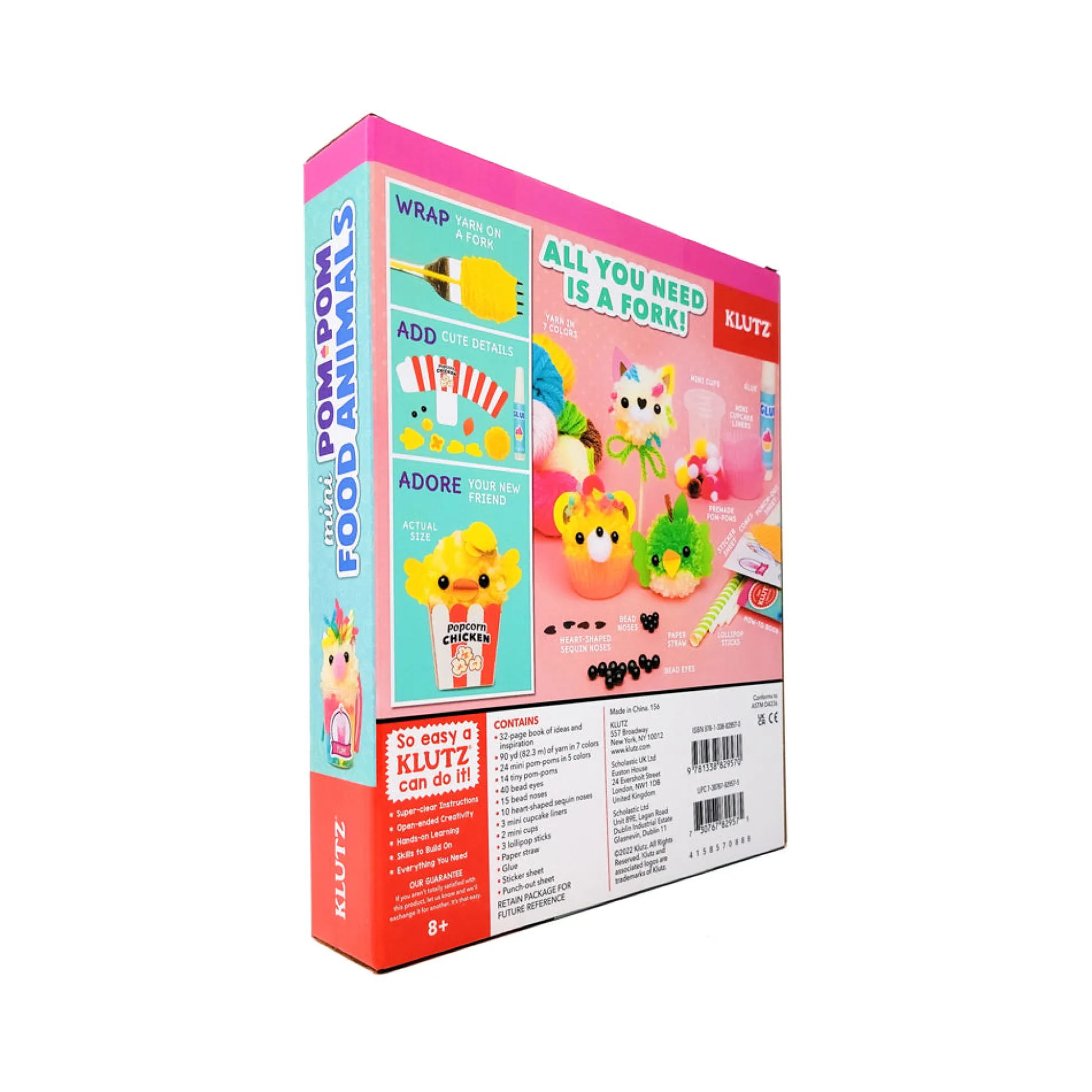 AreYouGame Klutz Mini Pom-Pom Food Animals Craft Kit* Crafts & Activities