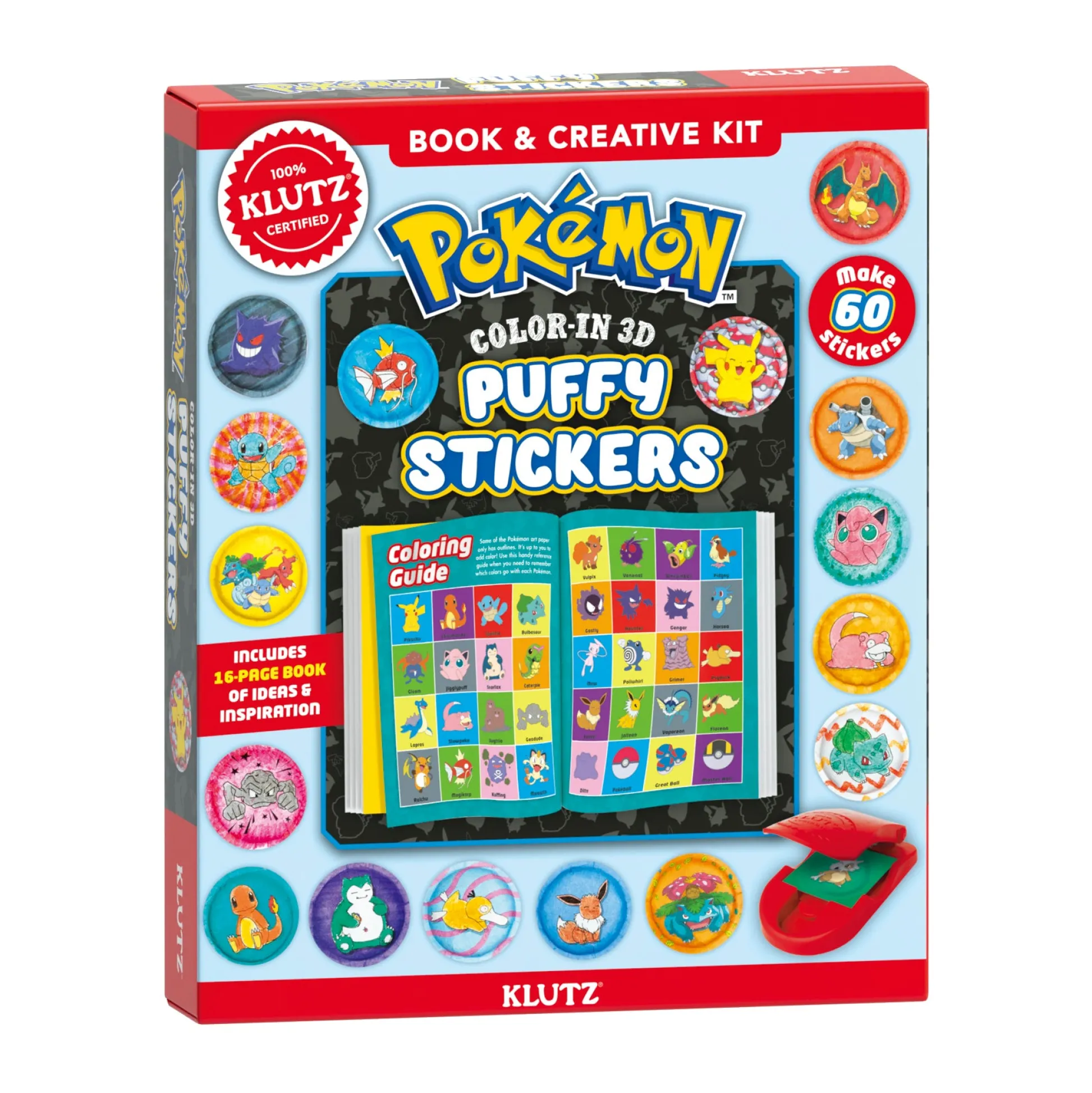 AreYouGame Klutz Pokemon Series Color-In 3D Puffy Sticker Maker Kit* Crafts & Activities|Pokemon