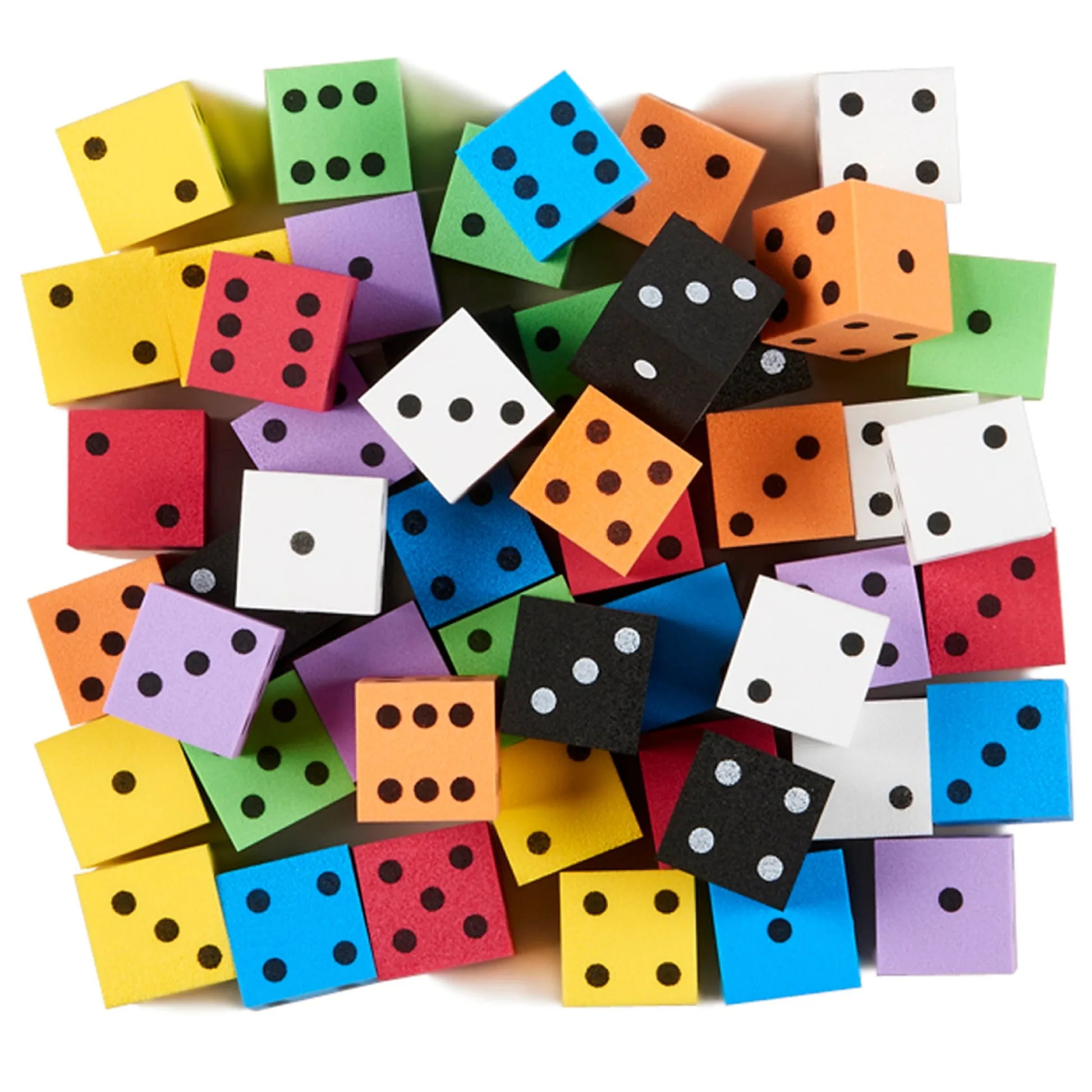 Educators Resource Koplow Games Colorful Foam Spot Dice Set, 50 Pieces* Preschool Education Toys & Activities