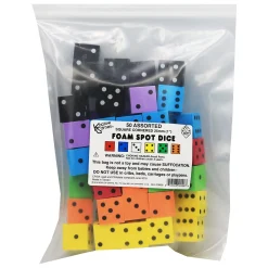 Educators Resource Koplow Games Colorful Foam Spot Dice Set, 50 Pieces* Preschool Education Toys & Activities