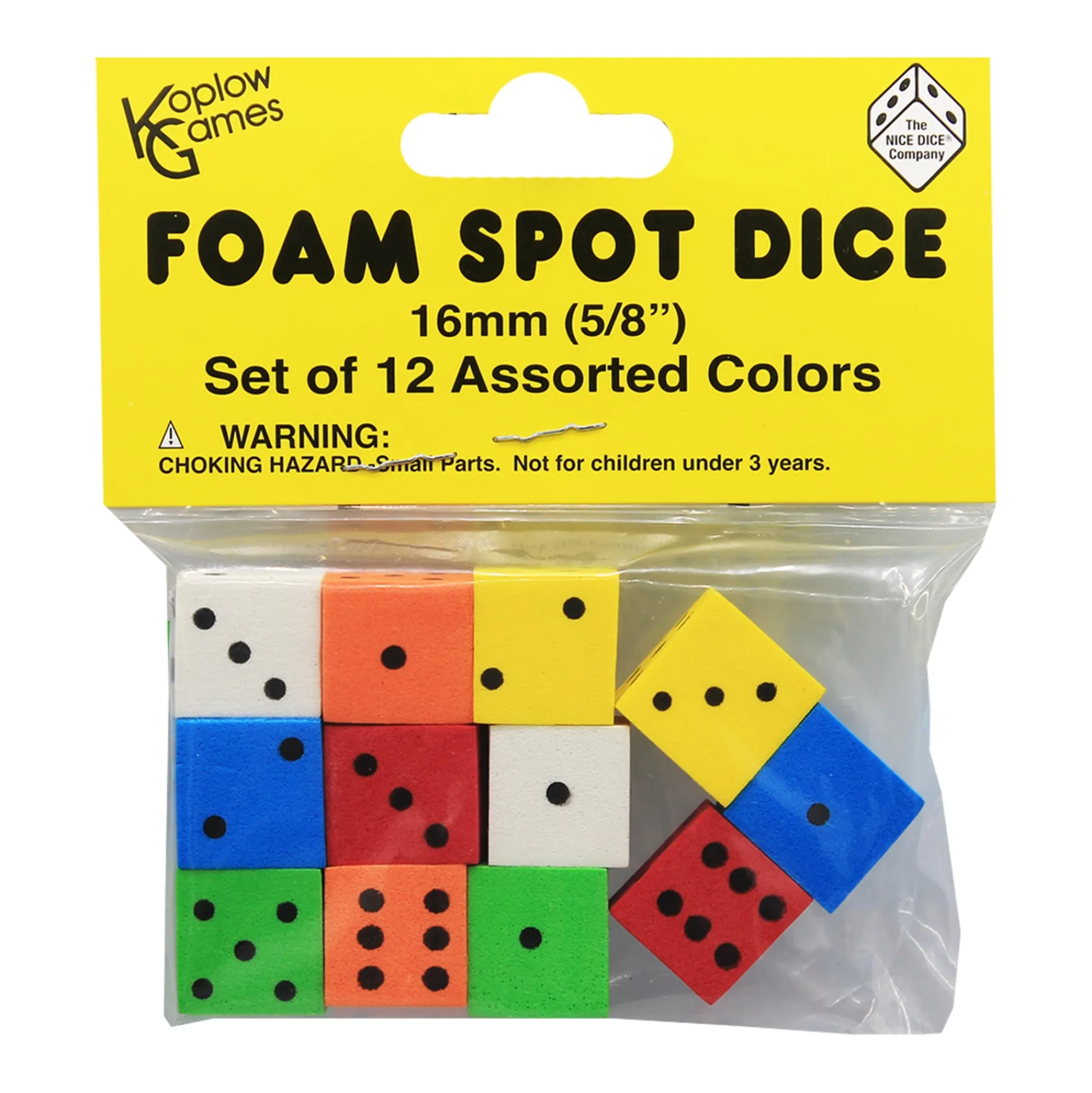 Educators Resource Koplow Games Colorful 16mm Foam Dice - 72 Pack Assortment* Dice, Roll & Write Games