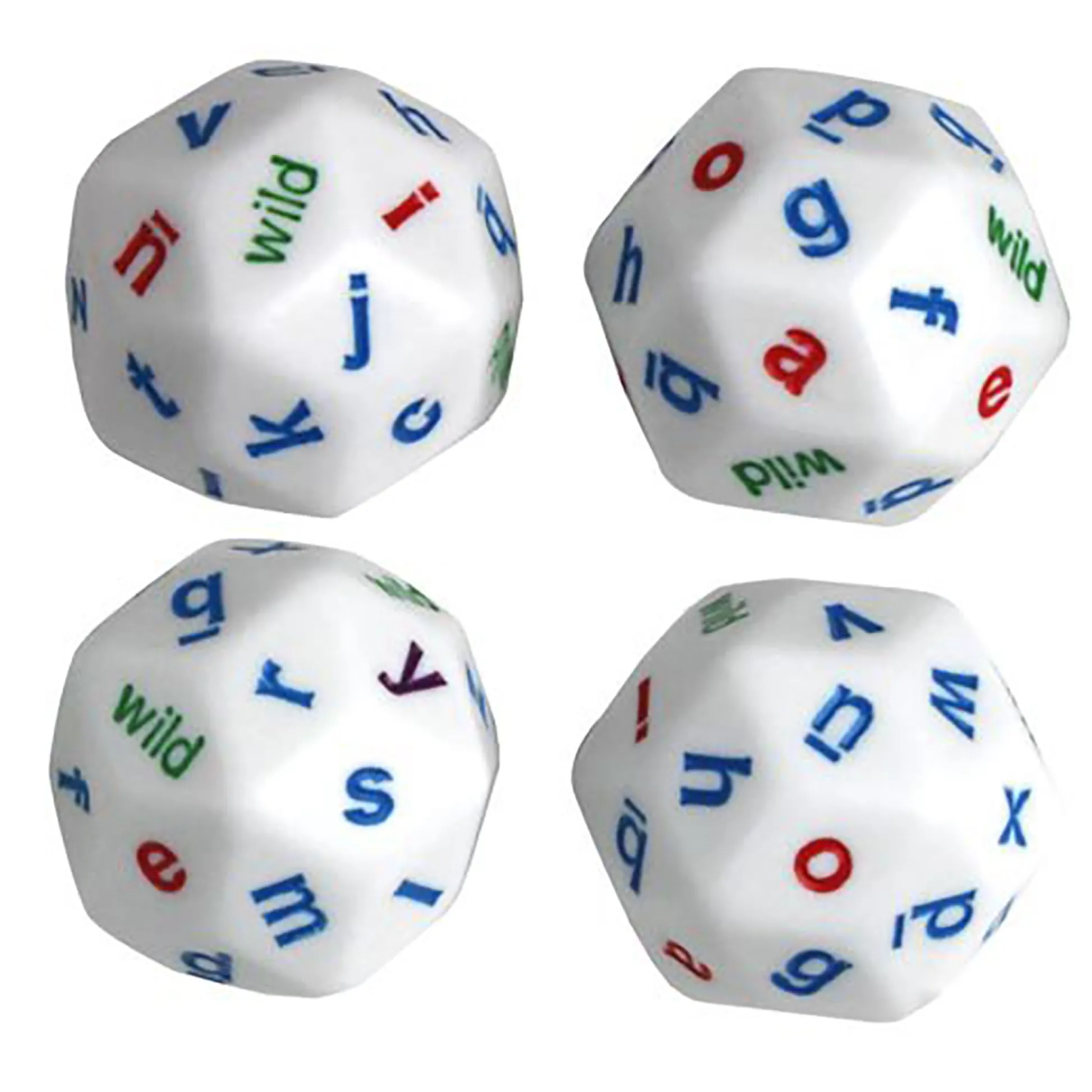 Educators Resource Koplow Games Colorful 30-Sided Alphabet Dice Set, Lowercase, 4 Pack* Preschool Education Toys & Activities