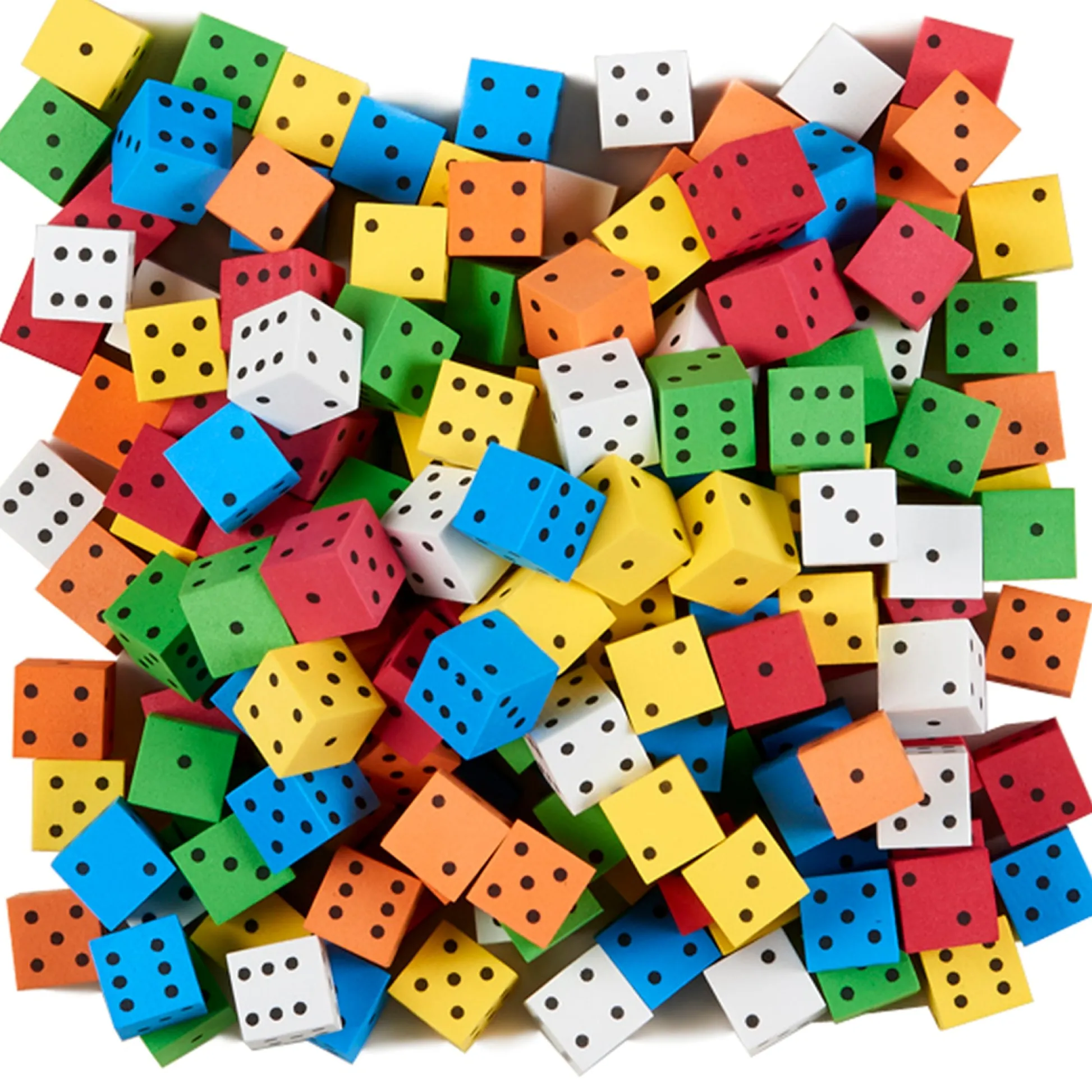 Educators Resource Koplow Games Multi-Color Foam Spot Dice Set, 16mm - 200 Pack* Dice, Roll & Write Games