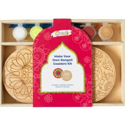 Flat River Group Kulture Khazana DIY Rangoli Coaster Painting Kit - Cultural Art Set* Crafts & Activities