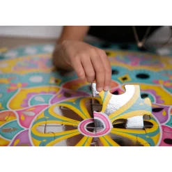 Flat River Group Kulture Khazana Mirror Magic Silver Foil Rangoli Floor Puzzle - 75pc* Puzzles
