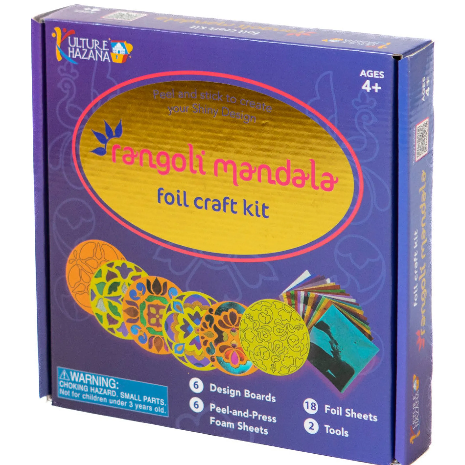 Flat River Group Kulture Khazana Rangoli Mandala Foil Craft Kit - DIY Shiny Designs, Ages 4+* Crafts & Activities