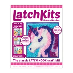 AreYouGame LatchKits Unicorn Mini-Rug Craft Kit - Create Your Own Fuzzy Rug* Crafts & Activities