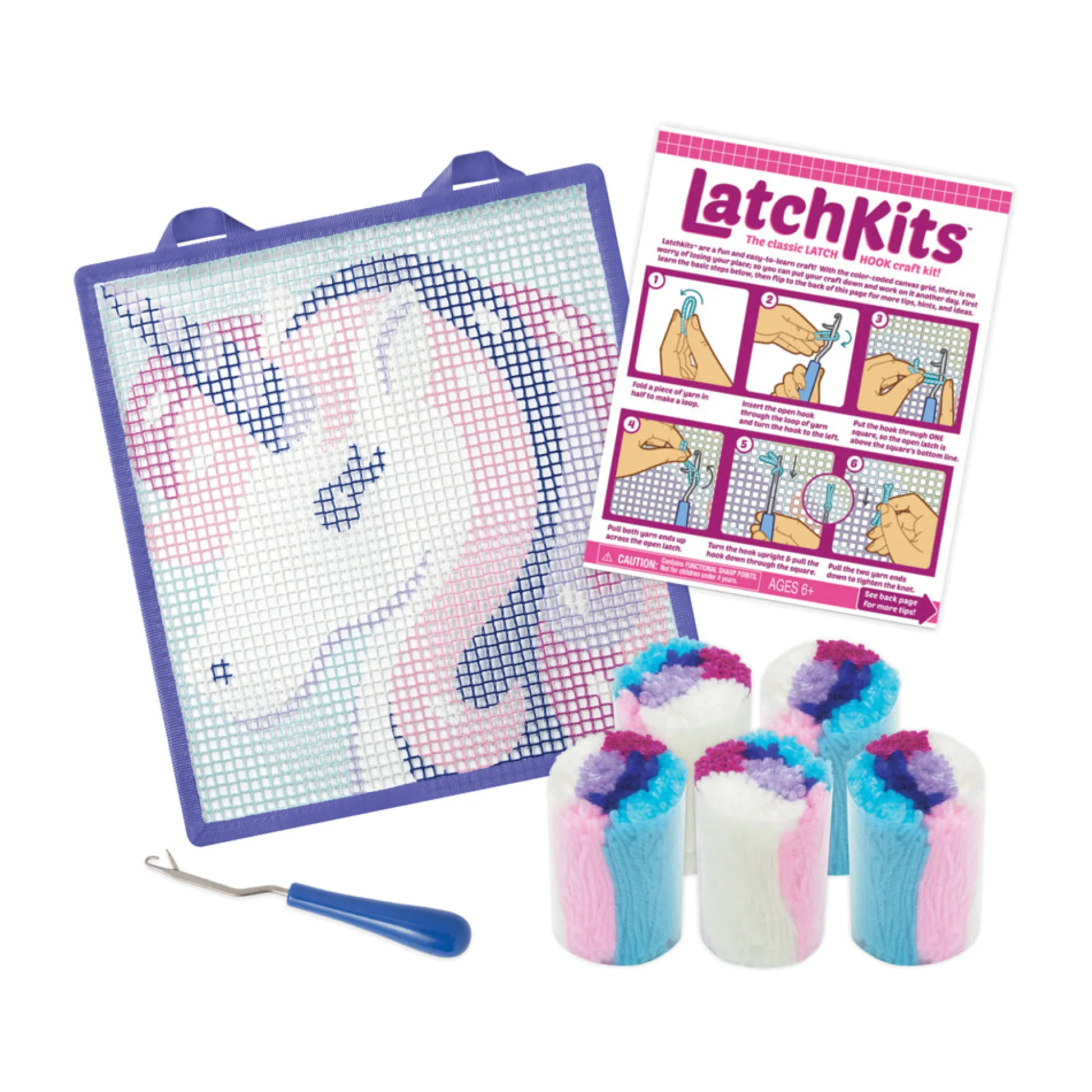 AreYouGame LatchKits Unicorn Mini-Rug Craft Kit - Create Your Own Fuzzy Rug* Crafts & Activities