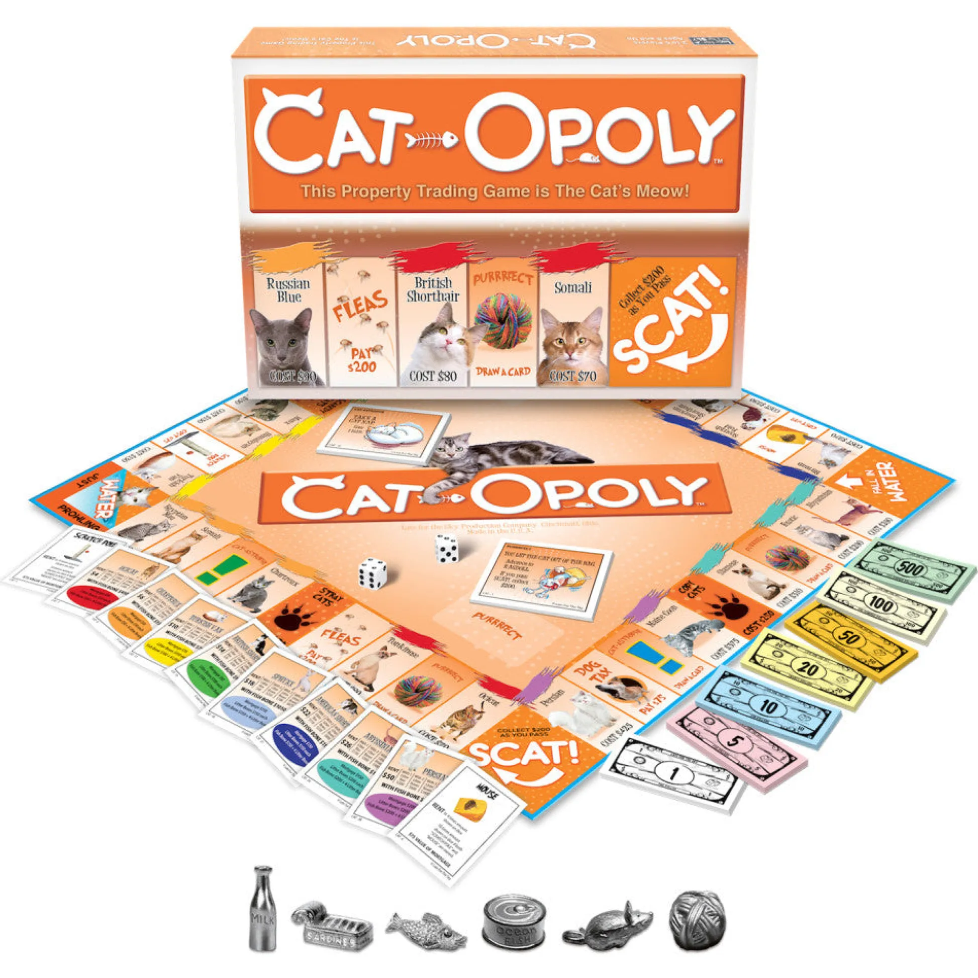 Flat River Group Late for the Sky Cat-Opoly Feline-Themed Monopoly Board Game* Social & Emotional Skills|Role-Playing Games
