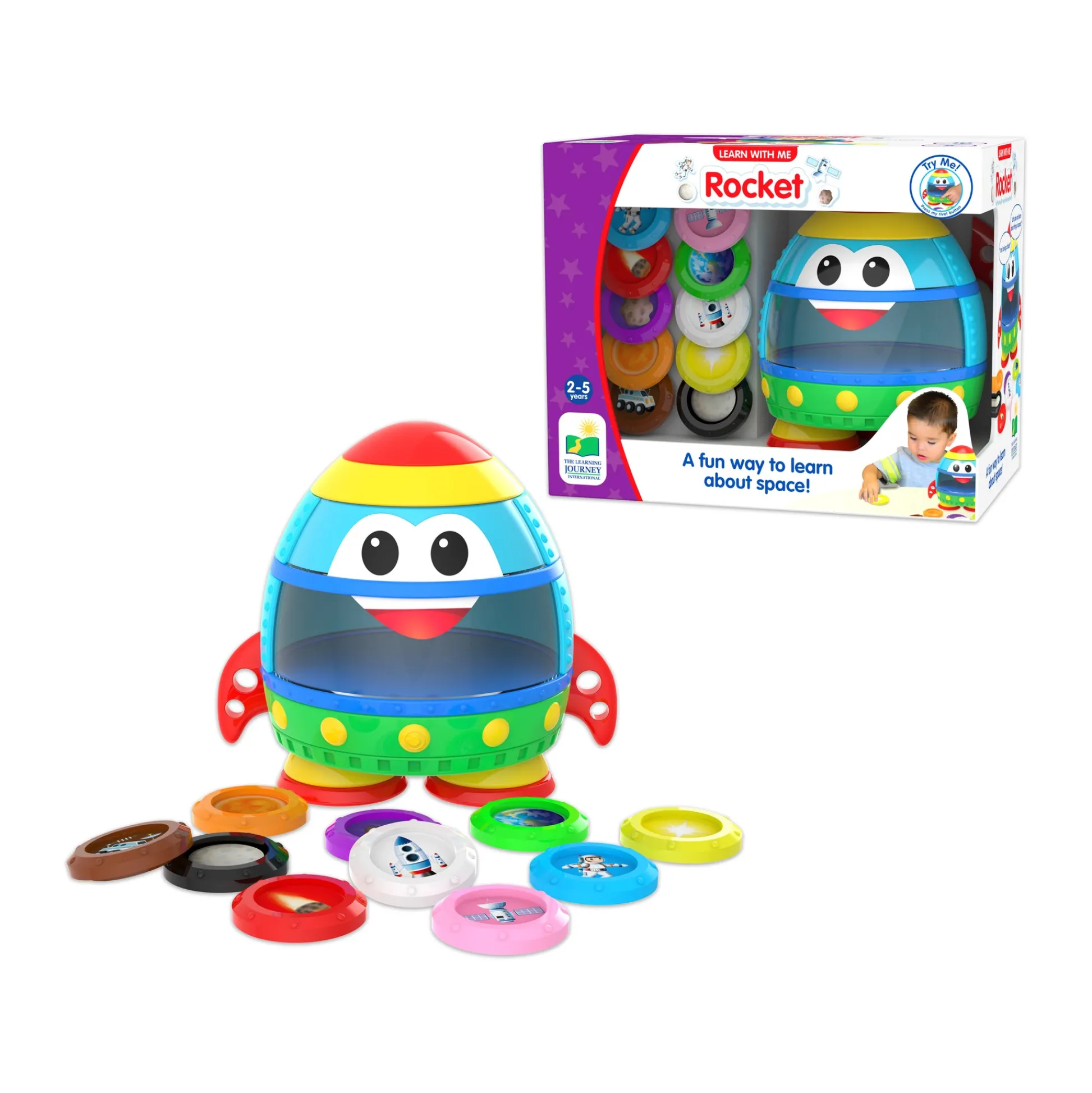 AreYouGame Learn with Me - Cosmic Quest Rocket - Interactive Space Explorer* Preschool Education Toys & Activities