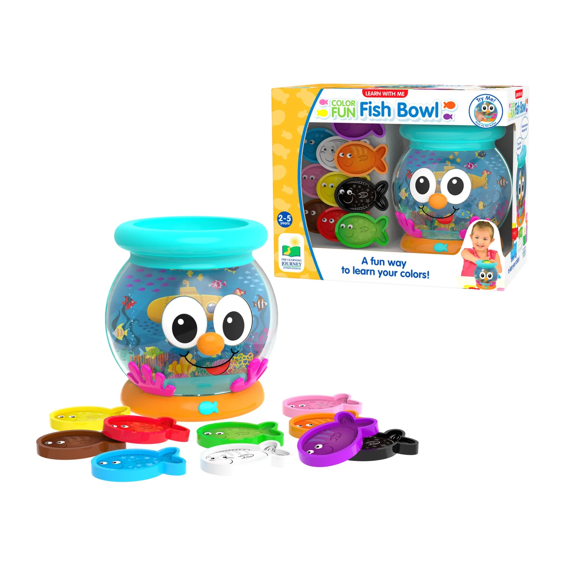 AreYouGame Learn with Me Color Fun Fish Bowl - Interactive Color Matching Game* Preschool Education Toys & Activities|Social & Emotional Skills