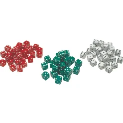 Educators Resource Learning Advantage Colorful Dot Dice Set - Red/Green/White - 108 Dice* Dice, Roll & Write Games