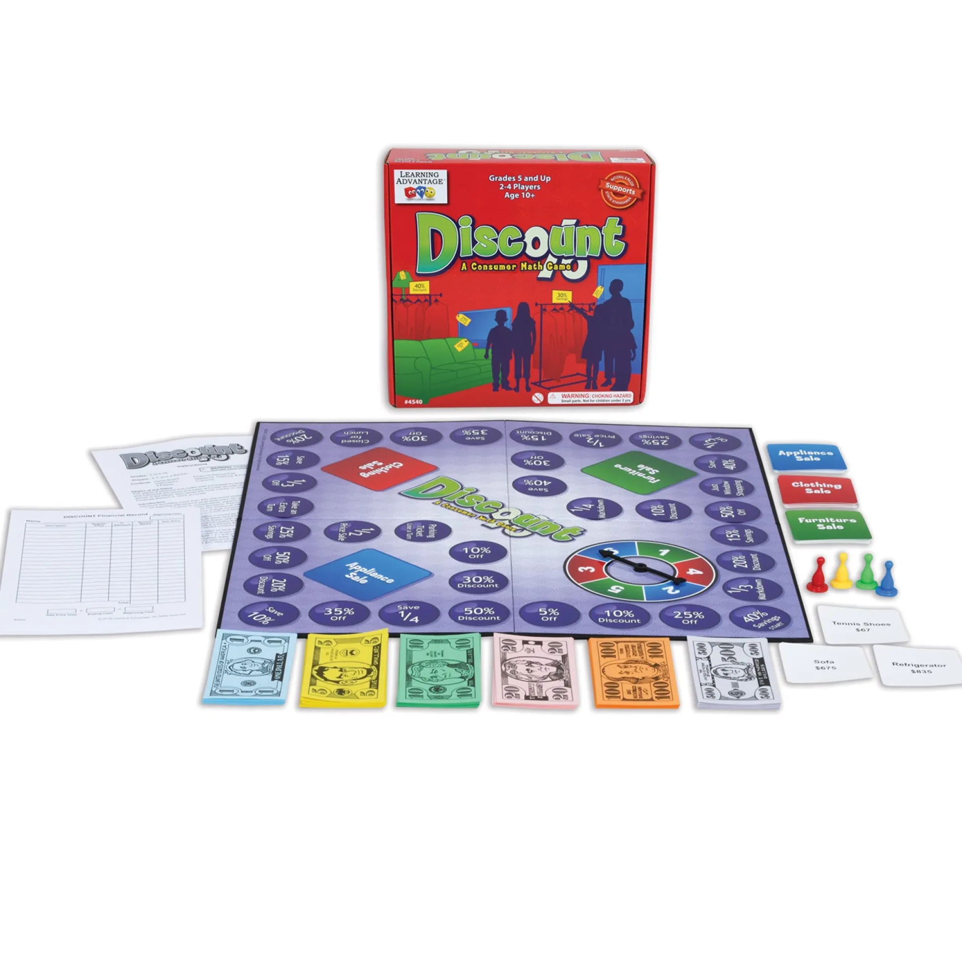 Educators Resource Learning Advantage® Discount Math Game - Financial Whizz Kit!* Role-Playing Games|Board Games