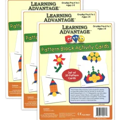Educators Resource Learning Advantage Fun Geometry Pattern Block Activity Cards - Set of 60* Math Toys|Math, Counting & Time