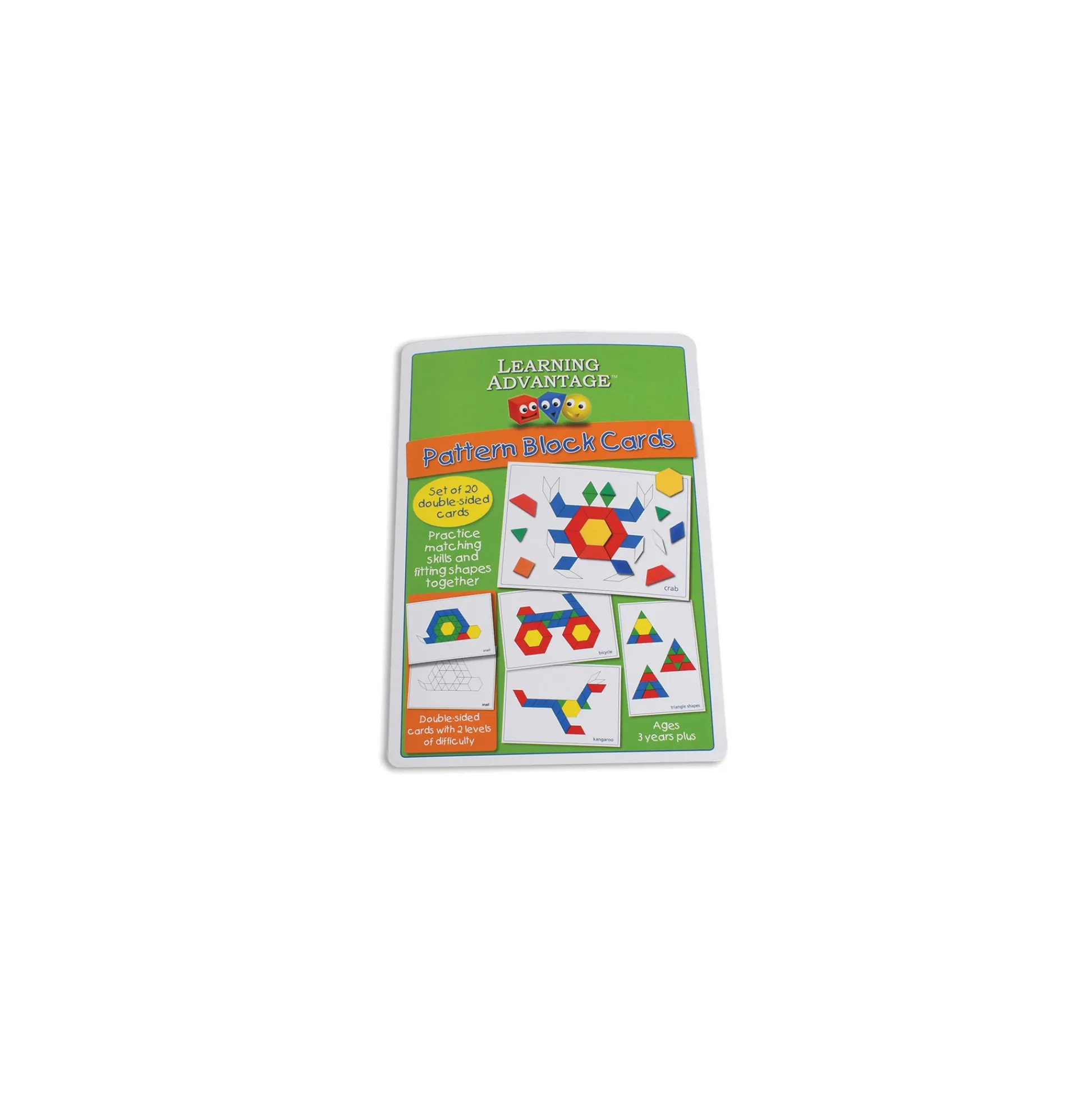 Educators Resource Learning Advantage Geometric Pattern Block Cards - 20 Double-Sided Activity Cards* Math Toys|Math, Counting & Time