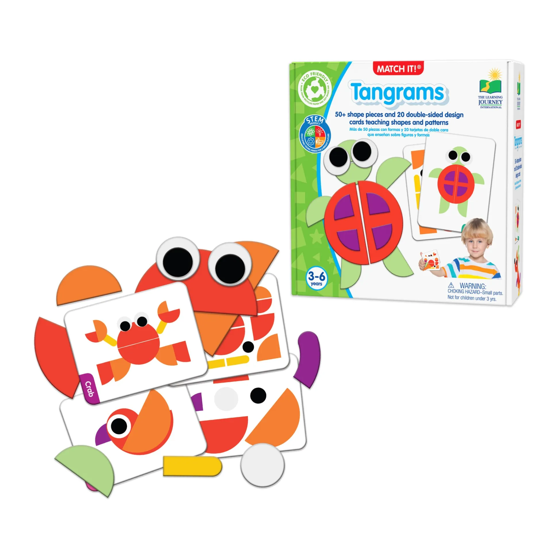 AreYouGame Learning Journey Match It! Tangram Puzzle Set - 50 Pieces* Puzzles|Preschool Education Toys & Activities
