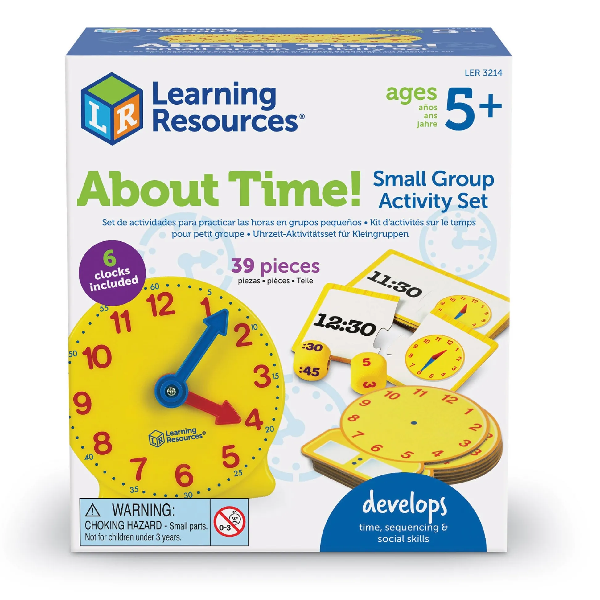 Educators Resource Learning Resources About Time! - Classroom Clock Set for Time-Telling Skills* Math Toys|Math, Counting & Time