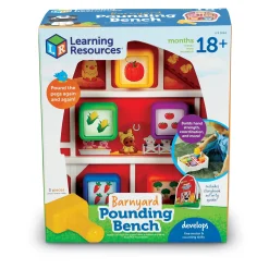 Educators Resource Learning Resources Barnyard Pounding Bench – Dual-Themed Educational Toy* Preschool Education Toys & Activities