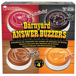 Educators Resource Learning Resources Barnyard Buzzers - Interactive Animal Sounds - Pack of 4* Preschool Education Toys & Activities