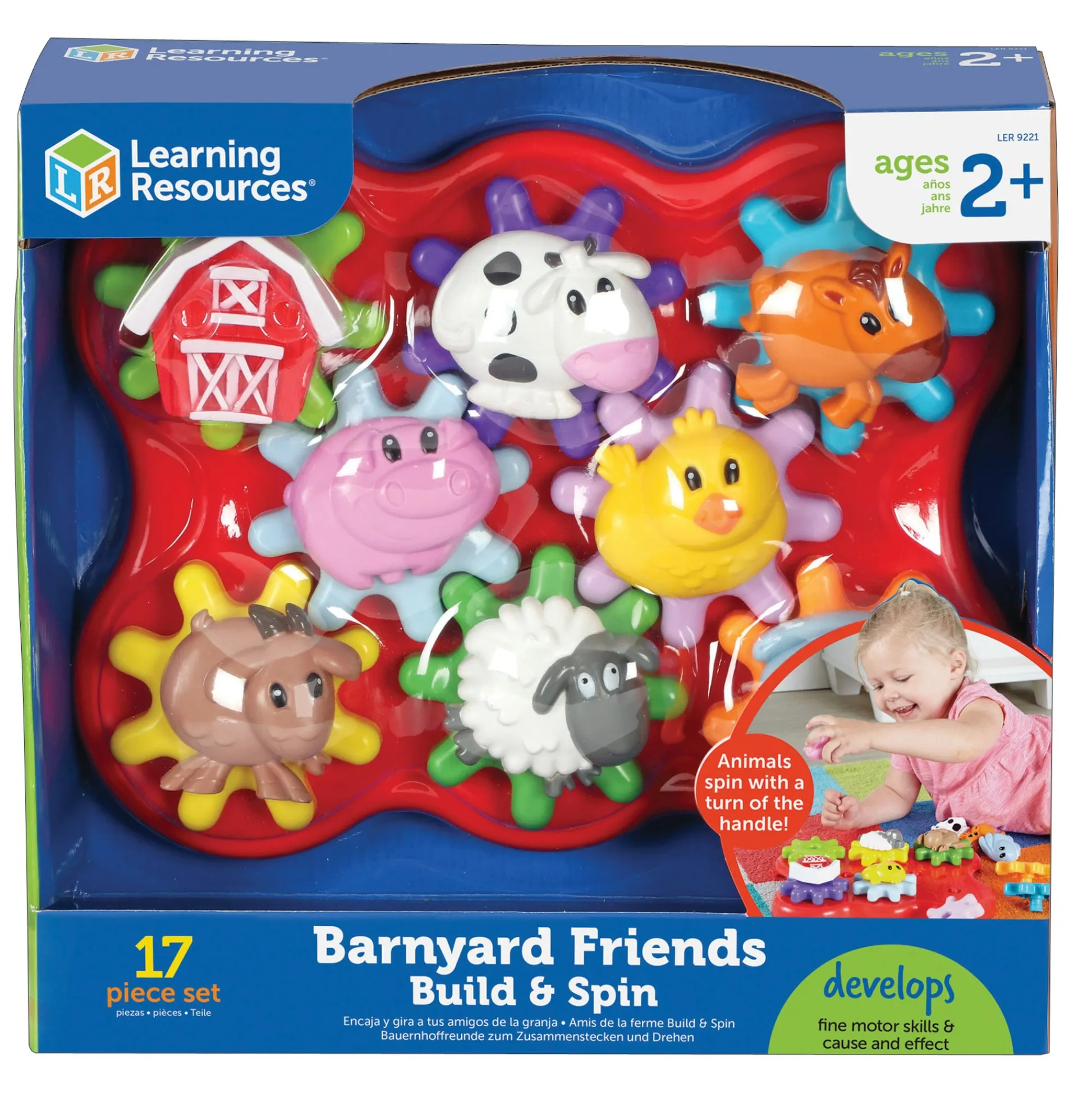 Educators Resource Learning Resources Build & Spin: Barnyard Friends - Interactive Gear Playset* Preschool Education Toys & Activities|Preschool Building Sets & Blocks