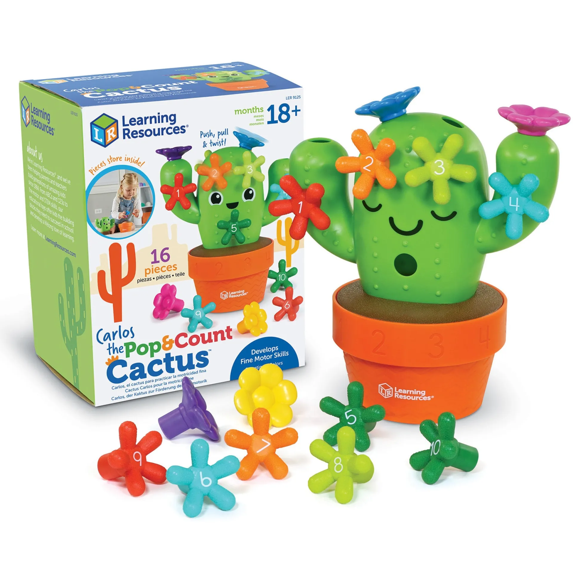 Educators Resource Learning Resources Carlos the Pop & Count Cactus - Interactive Counting Toy* Preschool Education Toys & Activities