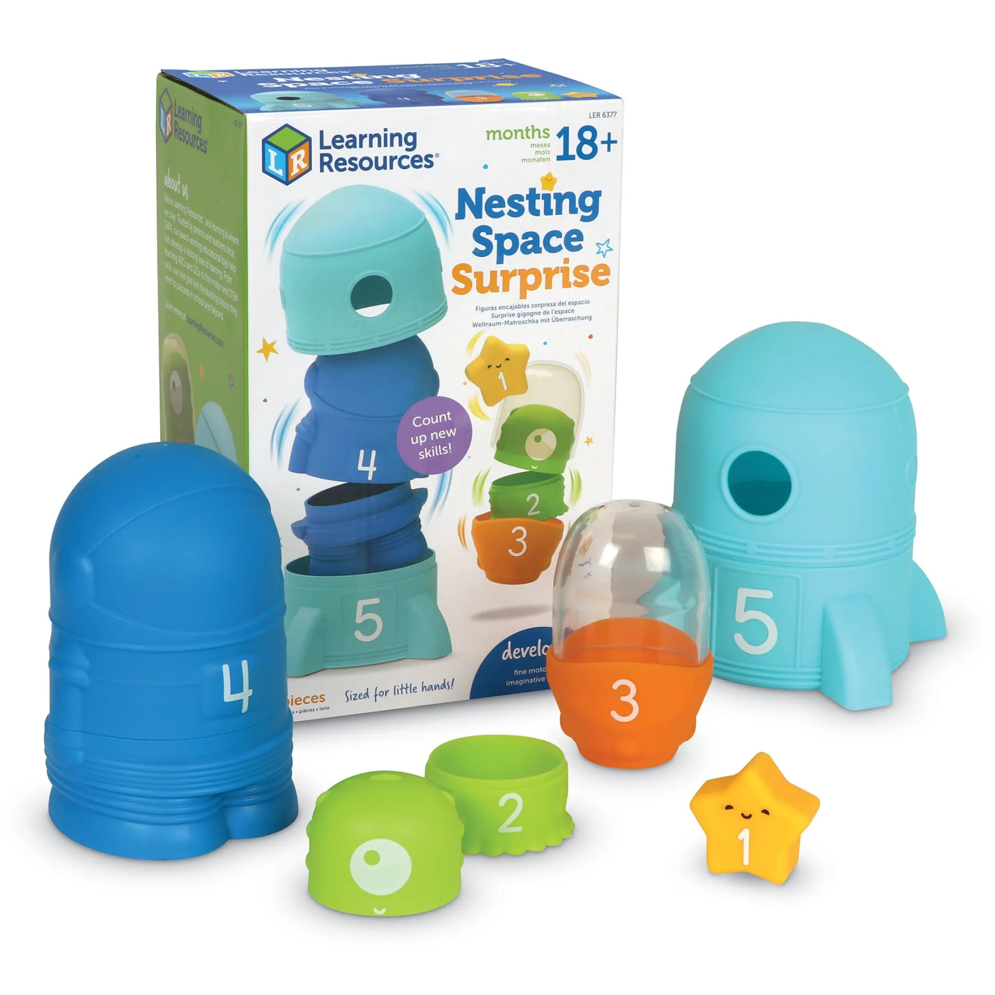 Educators Resource Learning Resources Cosmic Explorer Nesting Rocket Ship - Space Adventure - Educational Toy* Preschool Education Toys & Activities