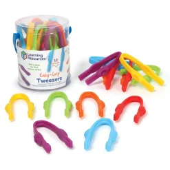 Educators Resource Learning Resources Easy Grip Preschool Tweezers - Colorful Learning Tools - Pack of 12* Preschool Education Toys & Activities