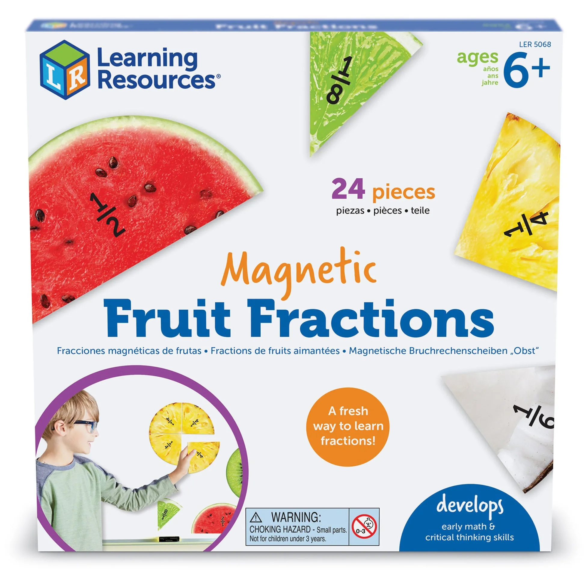 Educators Resource Learning Resources Magnetic Fruit Fractions - Educational Math Toy* Math Toys|Math, Counting & Time