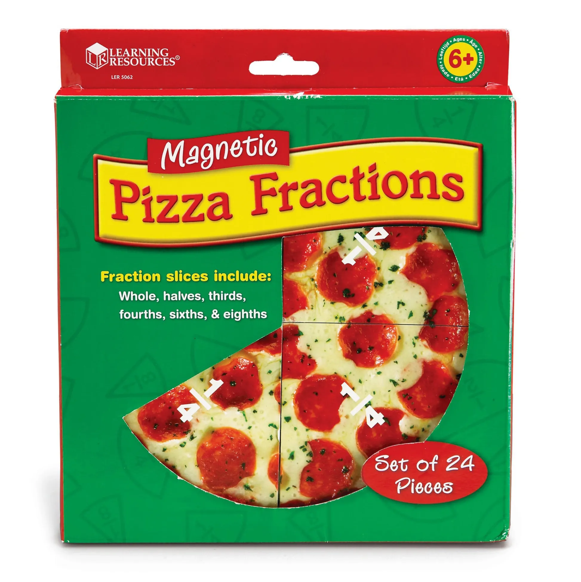 Educators Resource Learning Resources Magnetic Pizza Fraction Set - Colorful Educational Toy* Math Toys|Math, Counting & Time