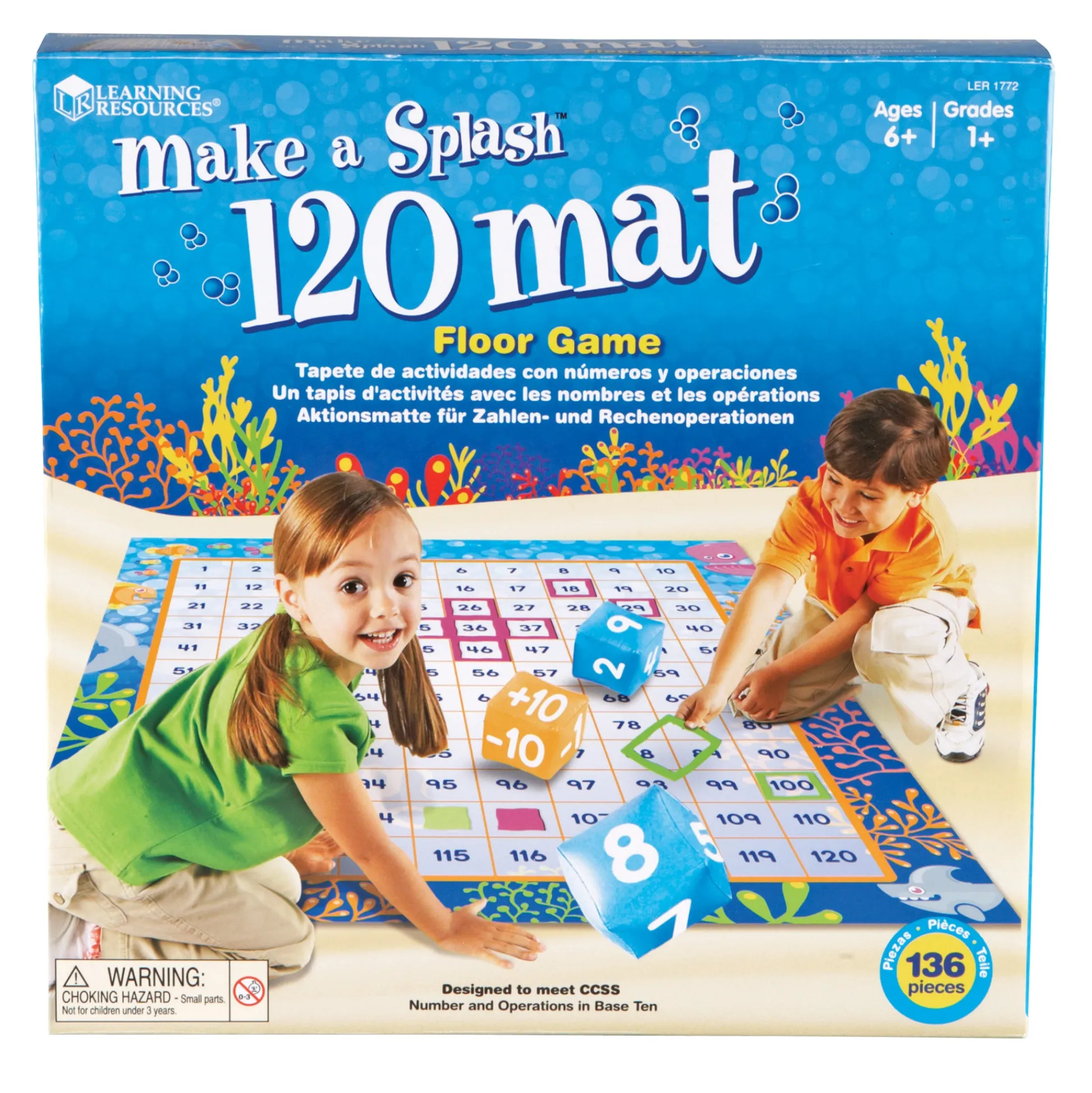 Educators Resource Learning Resources Make a Splash 120 Mat Floor Game - Math Exploration* Math Toys|Math, Counting & Time