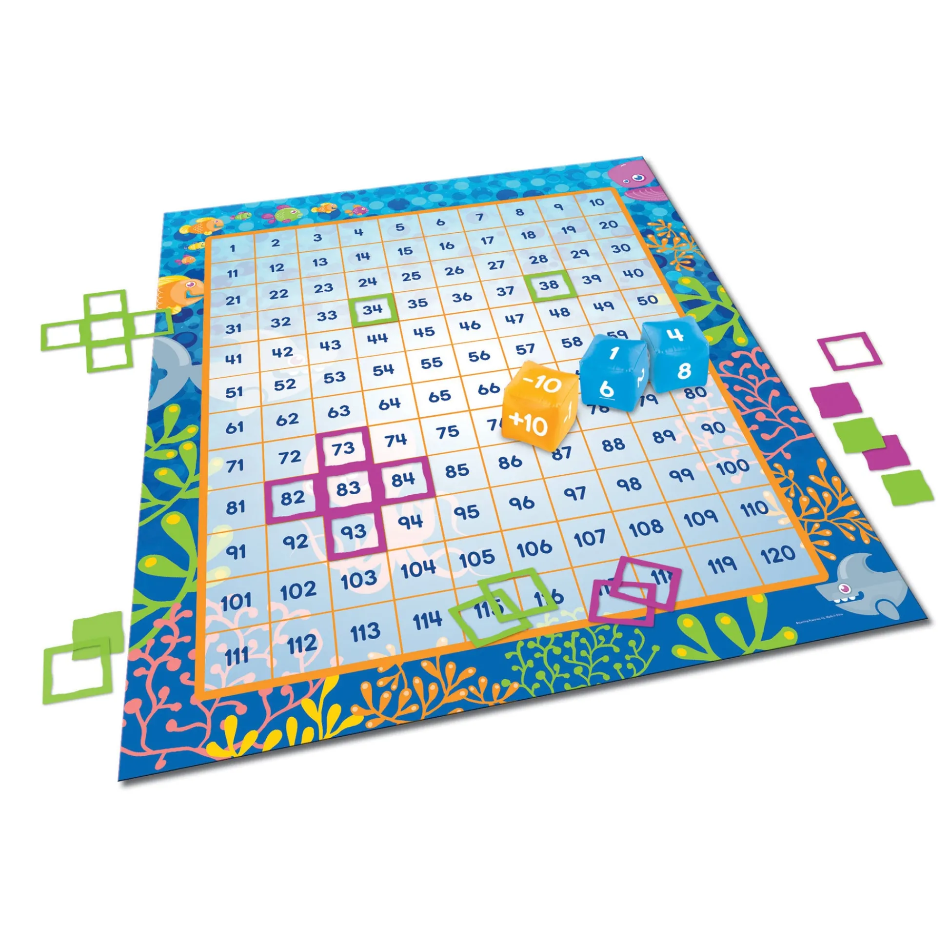 Educators Resource Learning Resources Make a Splash 120 Mat Floor Game - Math Exploration* Math Toys|Math, Counting & Time
