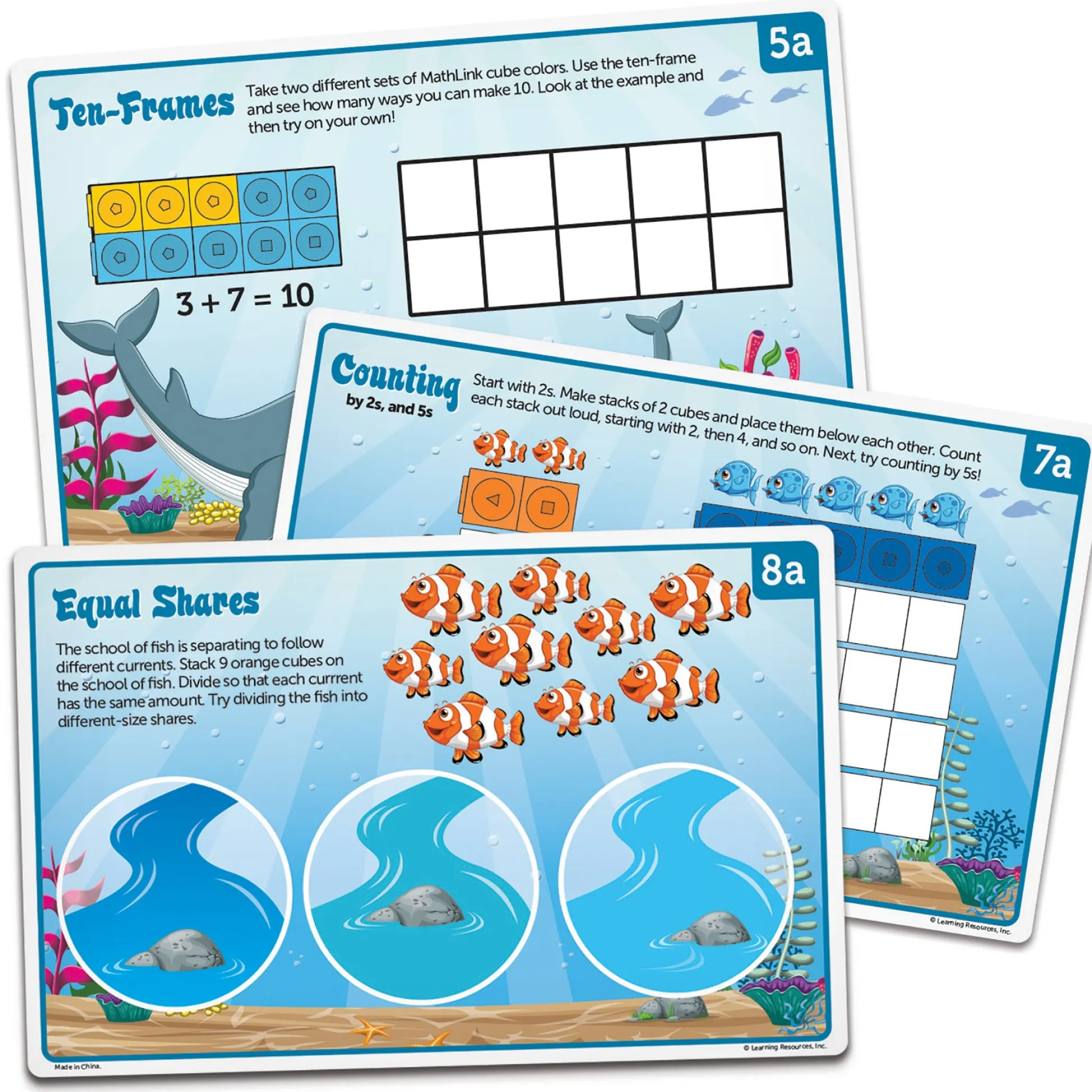 Educators Resource Learning Resources Mathlink Cubes - Sea Adventures - Kindergarten Math Activity Set* Math Toys|Math, Counting & Time
