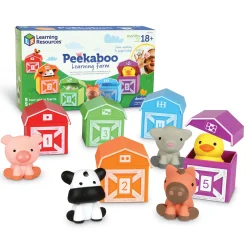Educators Resource Learning Resources Peekaboo Learning Farm Colorful Animal Barn Playset* Preschool Education Toys & Activities