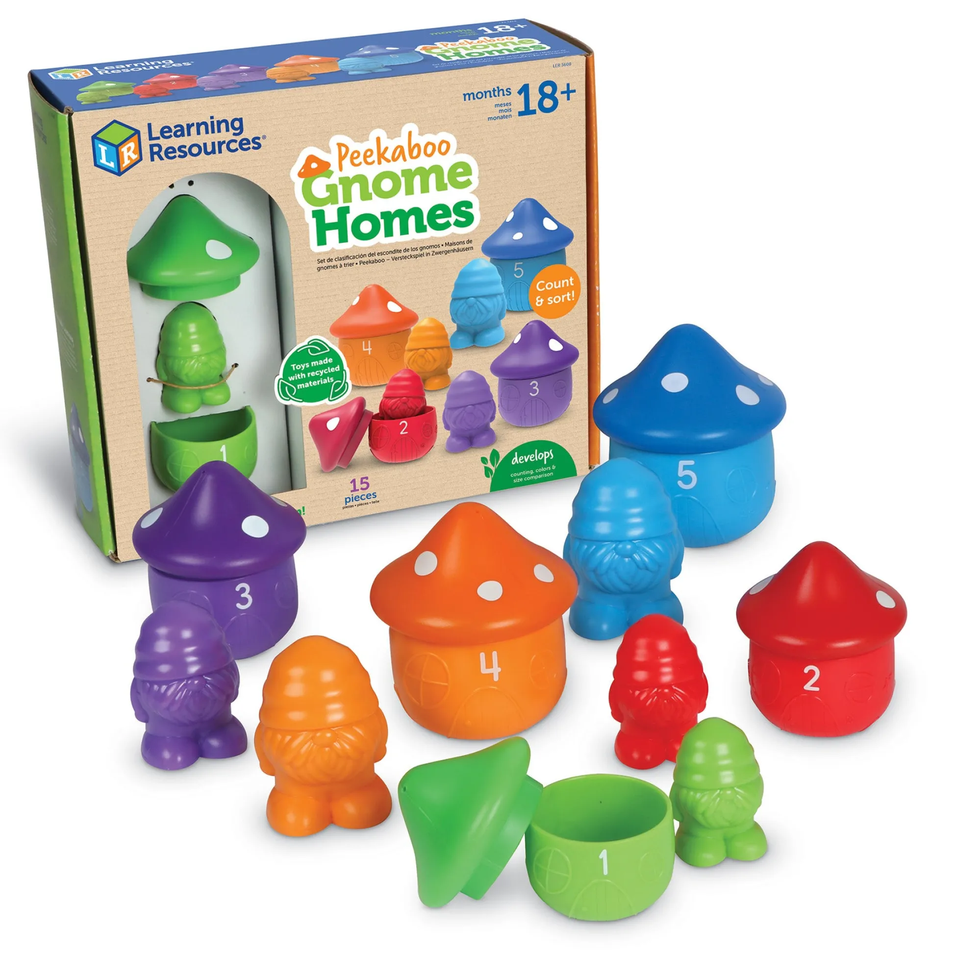 Educators Resource Learning Resources Peekaboo Gnome Homes - Colorful Playset for Toddlers* Preschool Education Toys & Activities