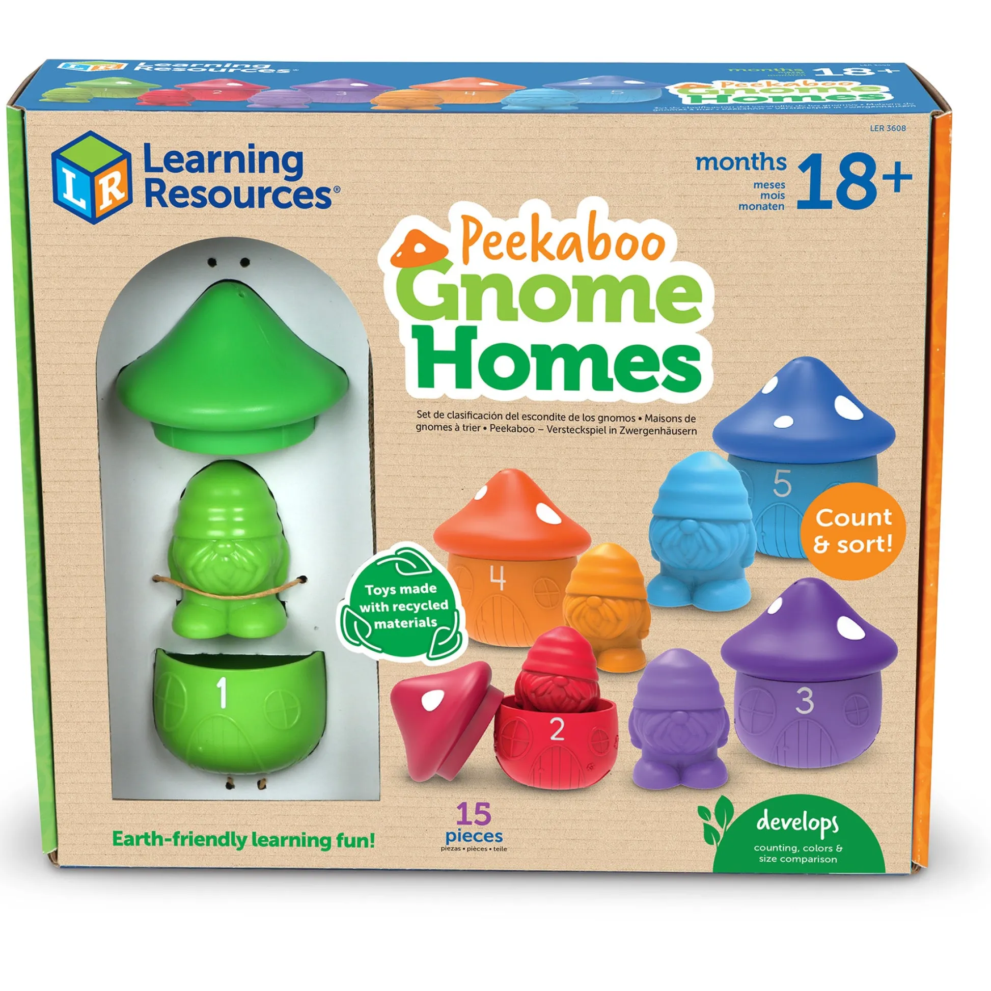 Educators Resource Learning Resources Peekaboo Gnome Homes - Colorful Playset for Toddlers* Preschool Education Toys & Activities