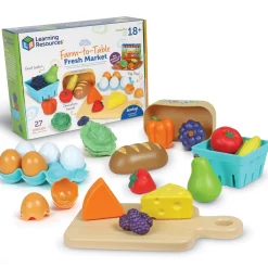 Educators Resource Learning Resources 27-Piece New Sprouts Fresh Market Set* Kitchens & Play Food|Dress Up