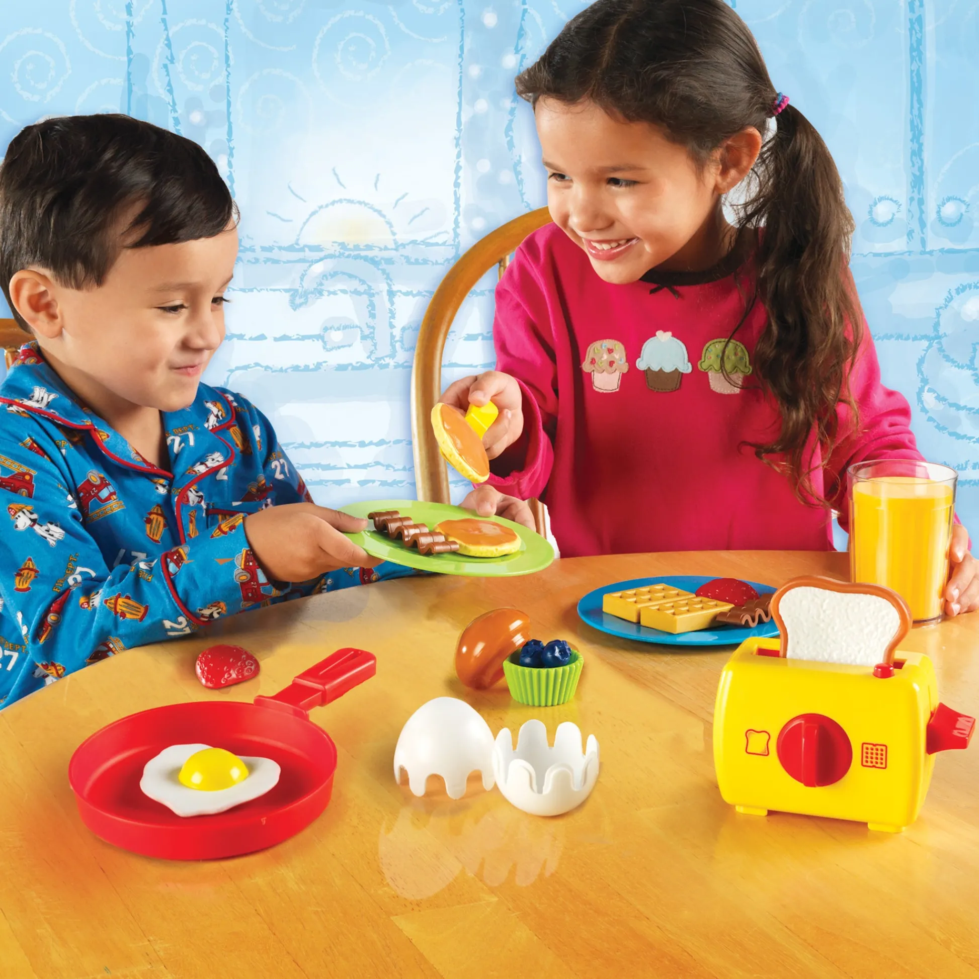 Educators Resource Learning Resources 21-Piece Pretend & Play Rise & Shine Breakfast Set* Kitchens & Play Food|Dress Up