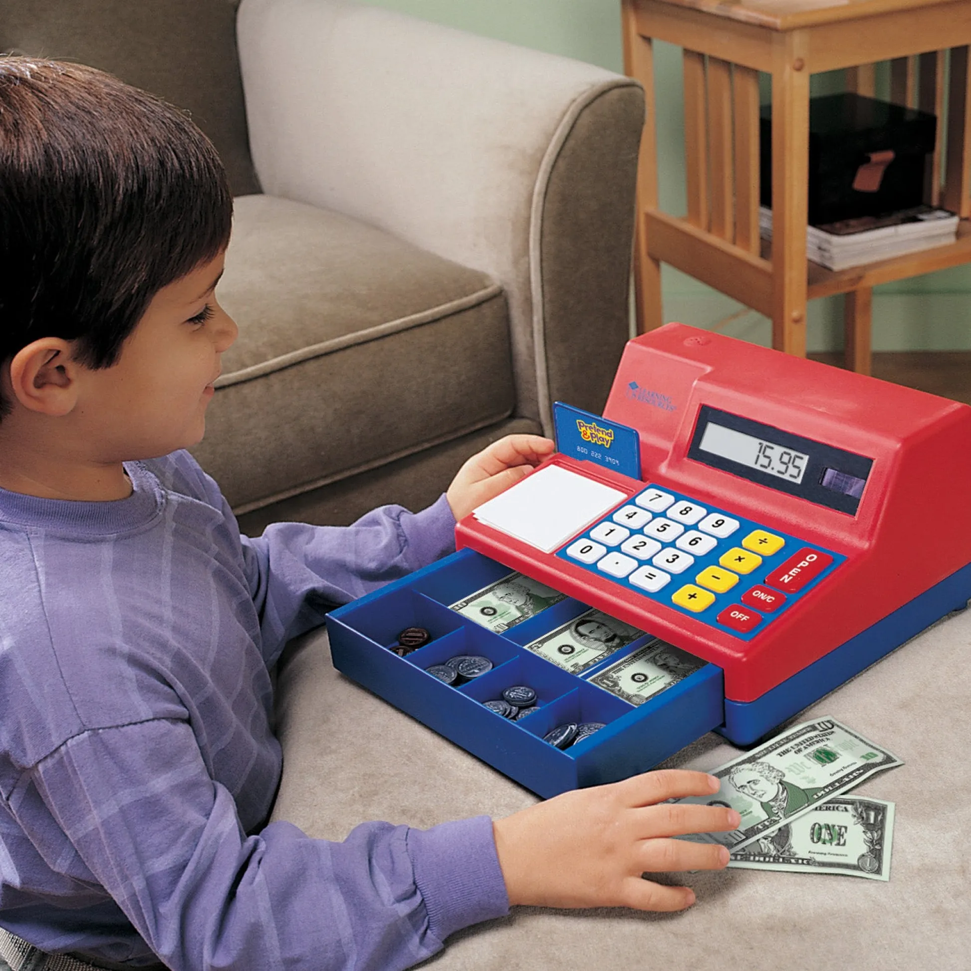 Educators Resource Learning Resources Pretend & Play Calculator Cash Register with Solar Panel* Kitchens & Play Food|Dress Up