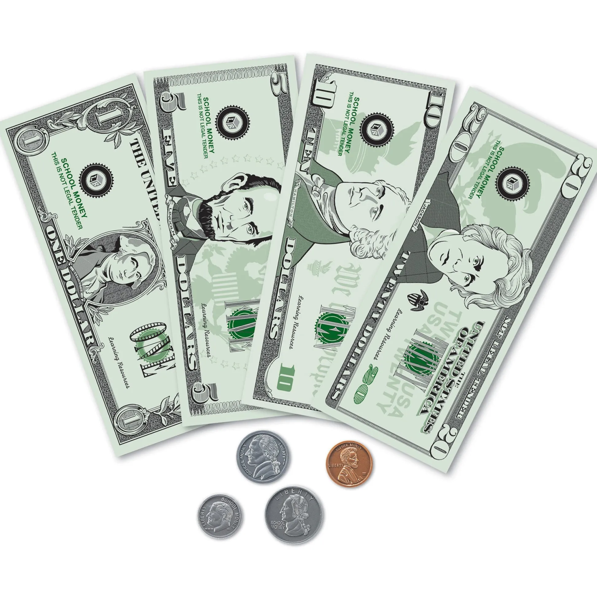 Educators Resource Learning Resources Pretend and Play Money - 300 Pieces of Play Bills and Coins* Kitchens & Play Food|Dress Up