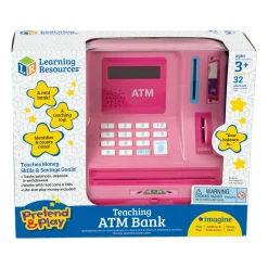 Educators Resource Learning Resources Pretend and Play Teaching ATM Bank, Flamingo Pink* Preschool Education Toys & Activities