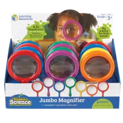 Educators Resource Learning Resources Primary Science Jumbo Magnifiers Set – Colorful 12-Pack* Science & Discovery