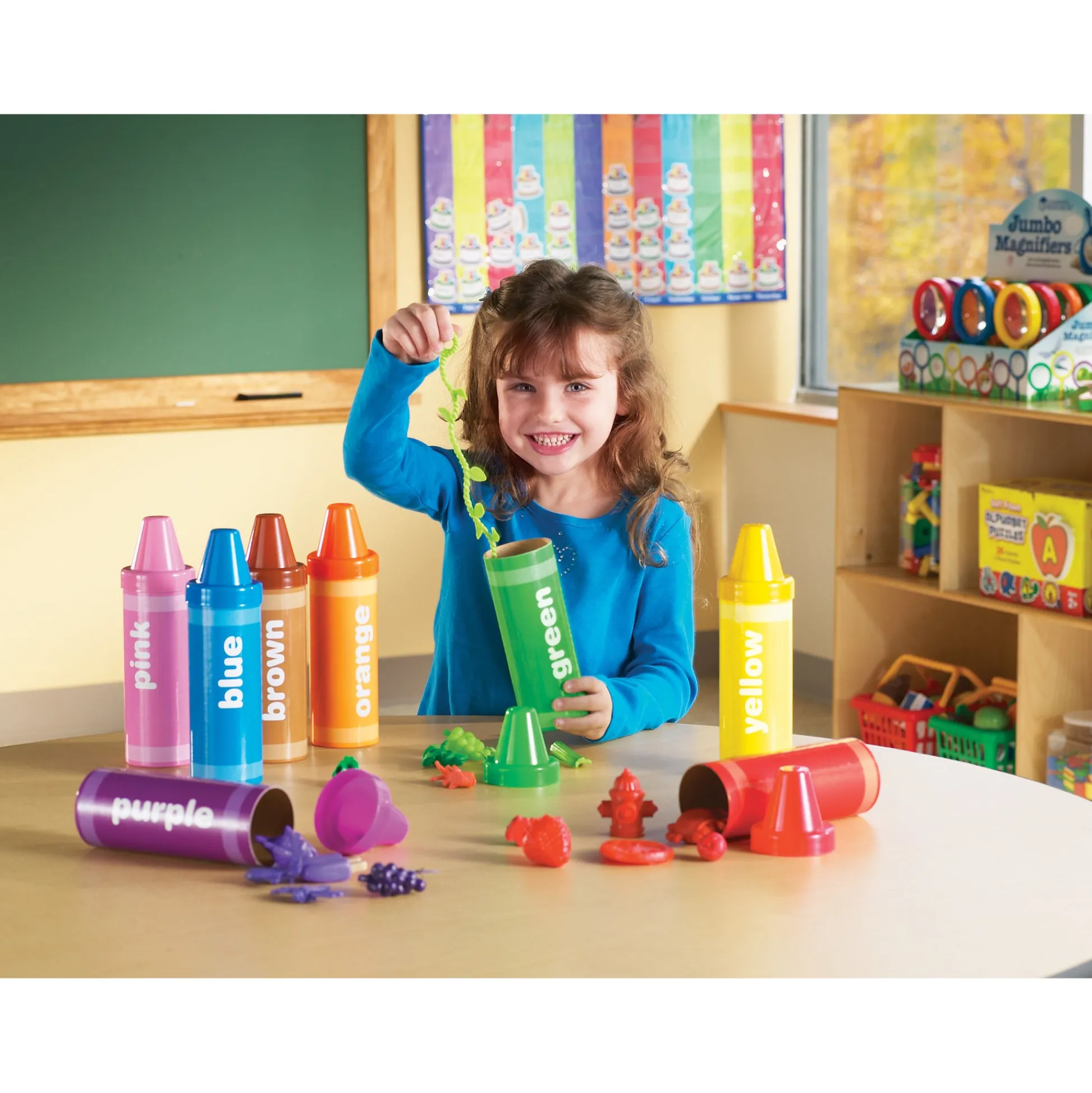 Educators Resource Learning Resources Rainbow Sorting Crayons - Educational Toy - 56 Pieces* Preschool Education Toys & Activities