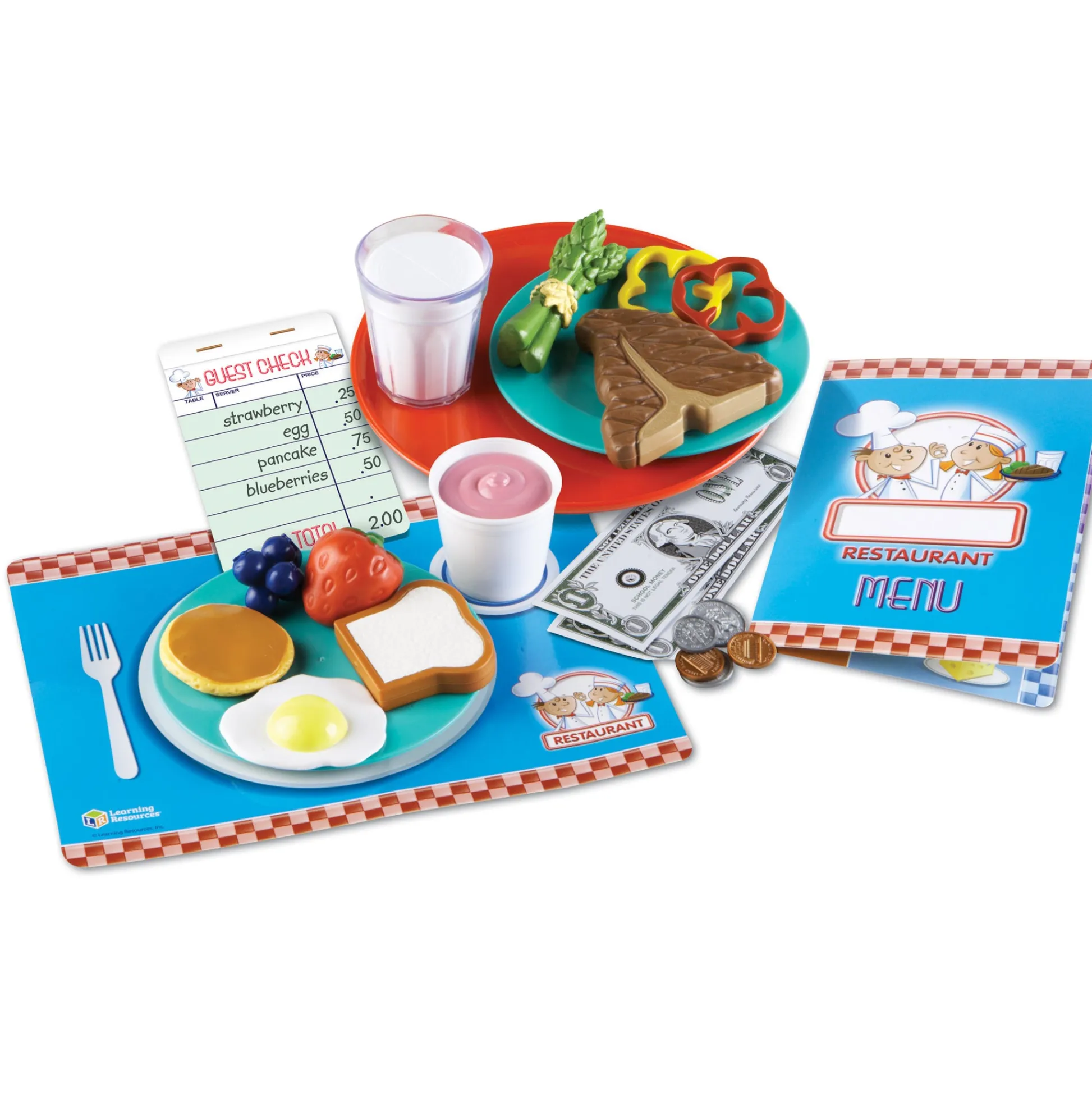 Educators Resource Learning Resources Serve It Up! Play Restaurant - Complete Pretend Playset* Kitchens & Play Food|Social & Emotional Skills