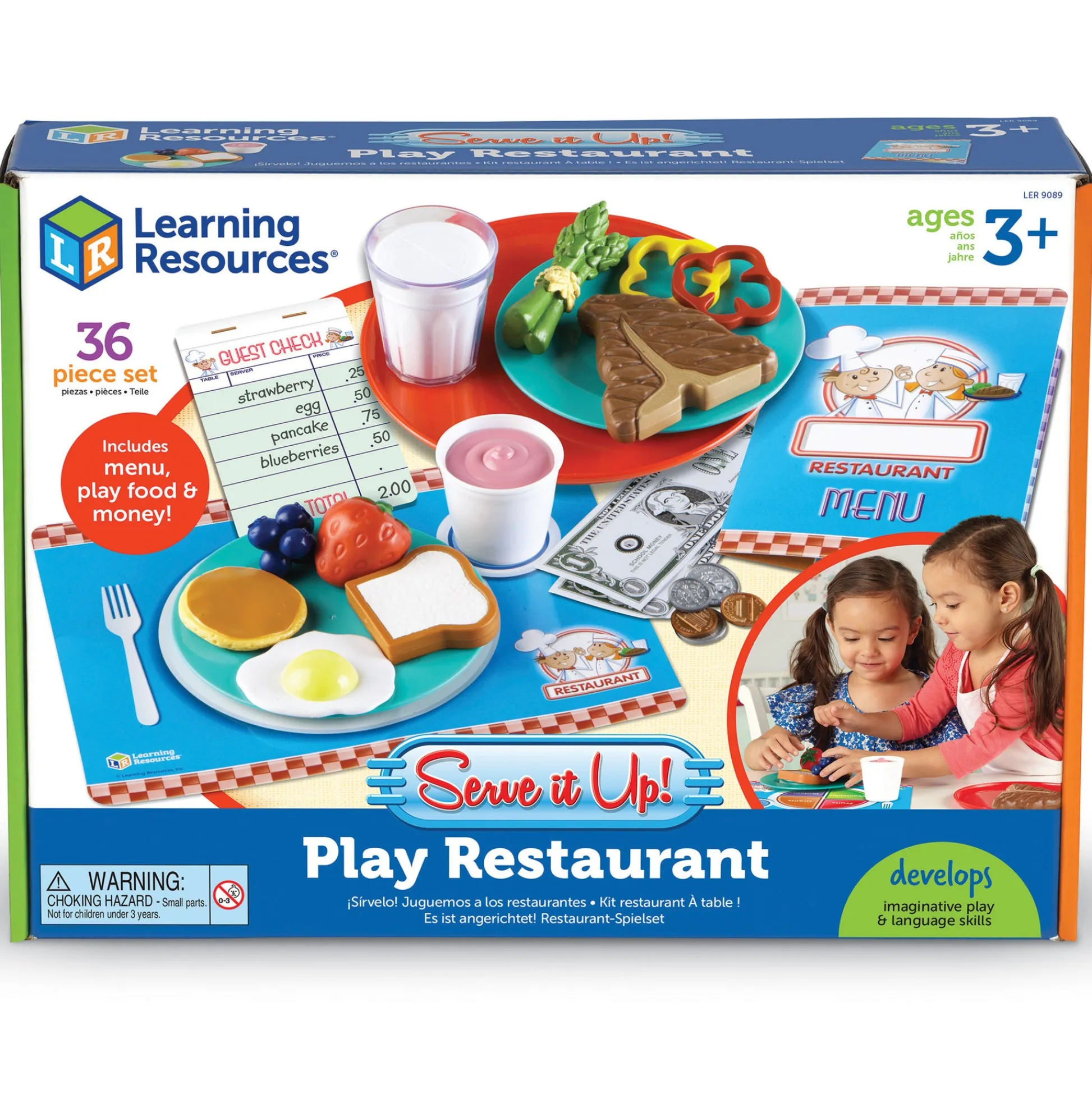 Educators Resource Learning Resources Serve It Up! Play Restaurant - Complete Pretend Playset* Kitchens & Play Food|Social & Emotional Skills
